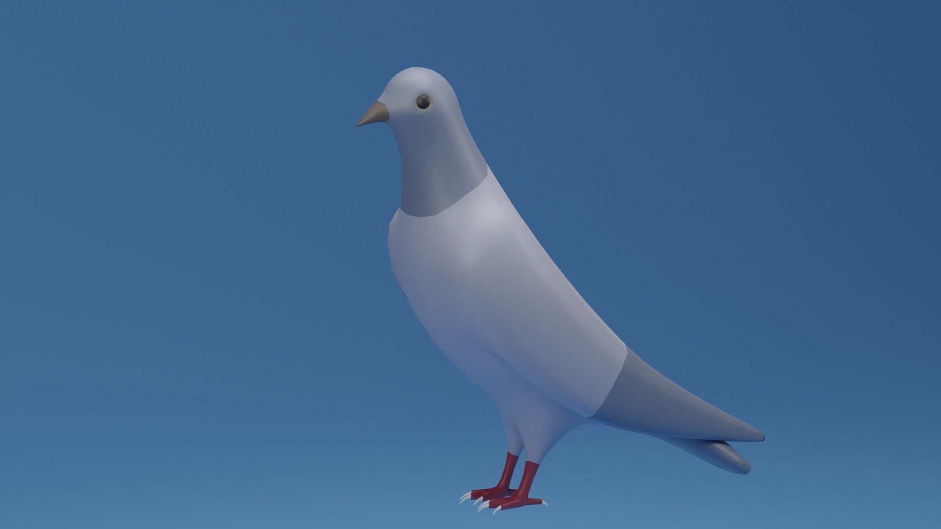 Cartoon Cute Pigeon Dove Low-poly 3D model_8