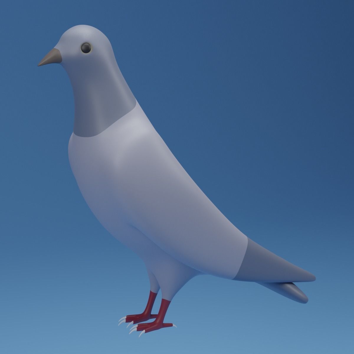 Cartoon Cute Pigeon Dove Low-poly 3D model_13