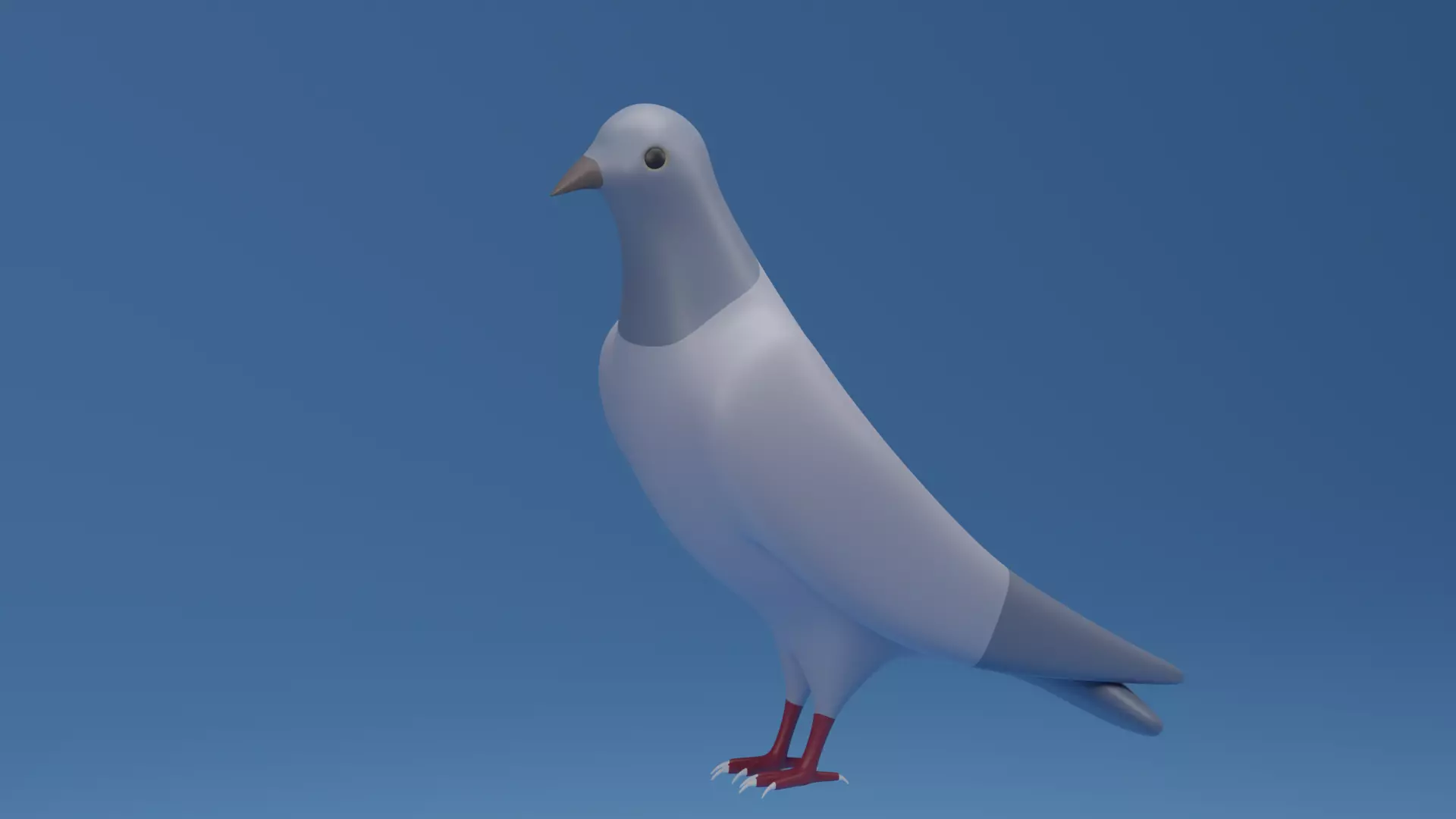 Cartoon Cute Pigeon Dove Low-poly 3D model_0