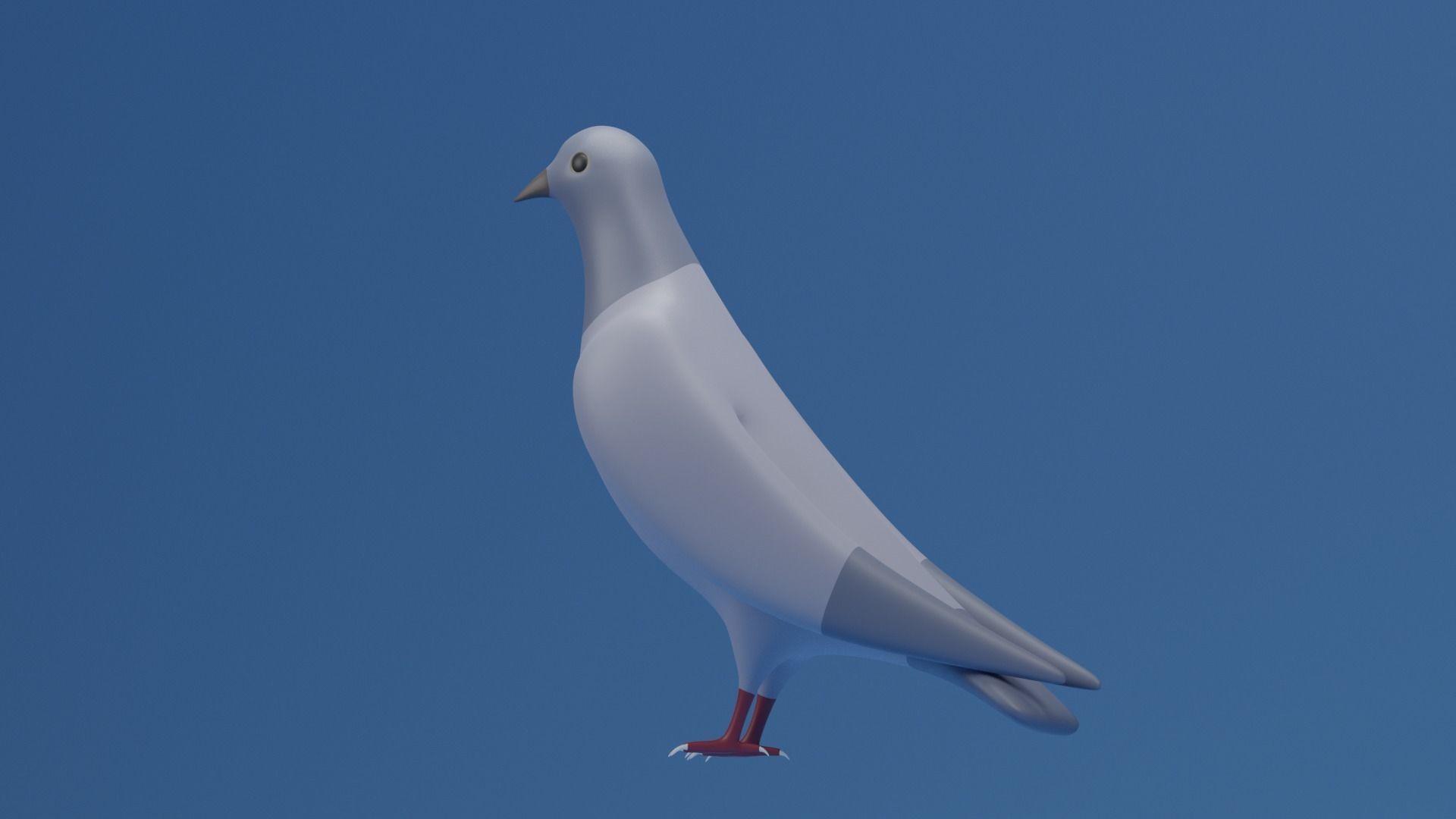 Cartoon Cute Pigeon Dove Low-poly 3D model_4