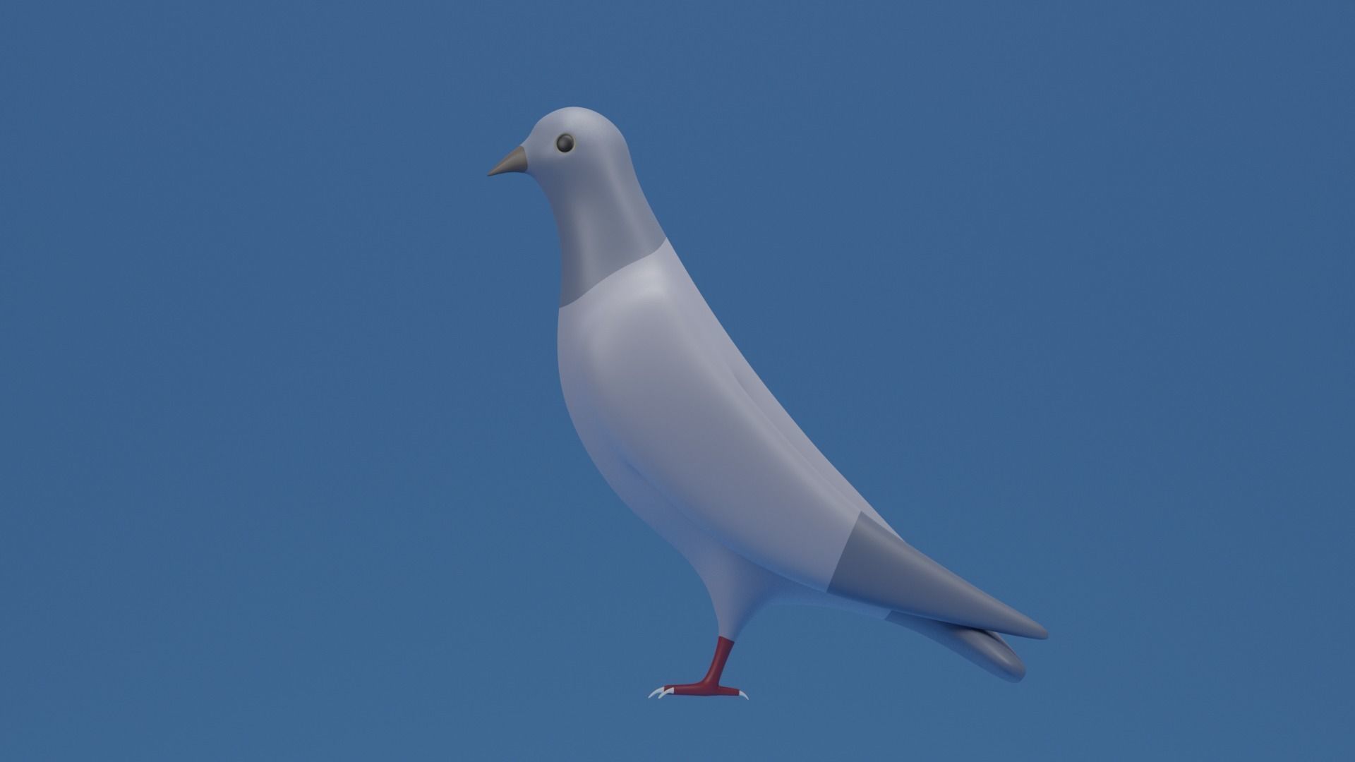 Cartoon Cute Pigeon Dove Low-poly 3D model_2