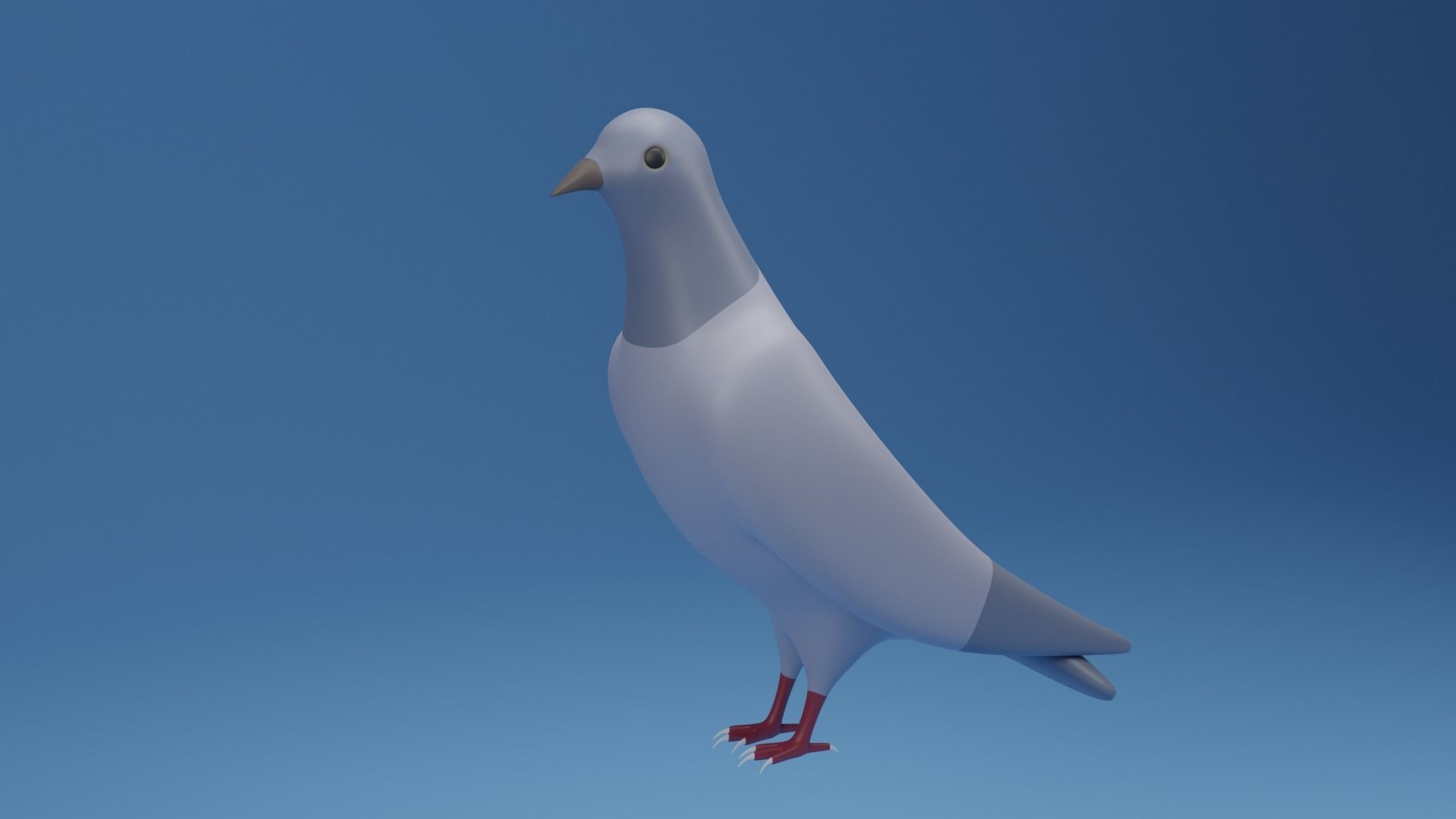 Cartoon Cute Pigeon Dove Low-poly 3D model_1