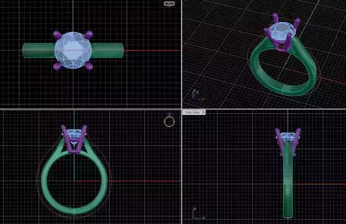 Solitario creating ring 3D print model