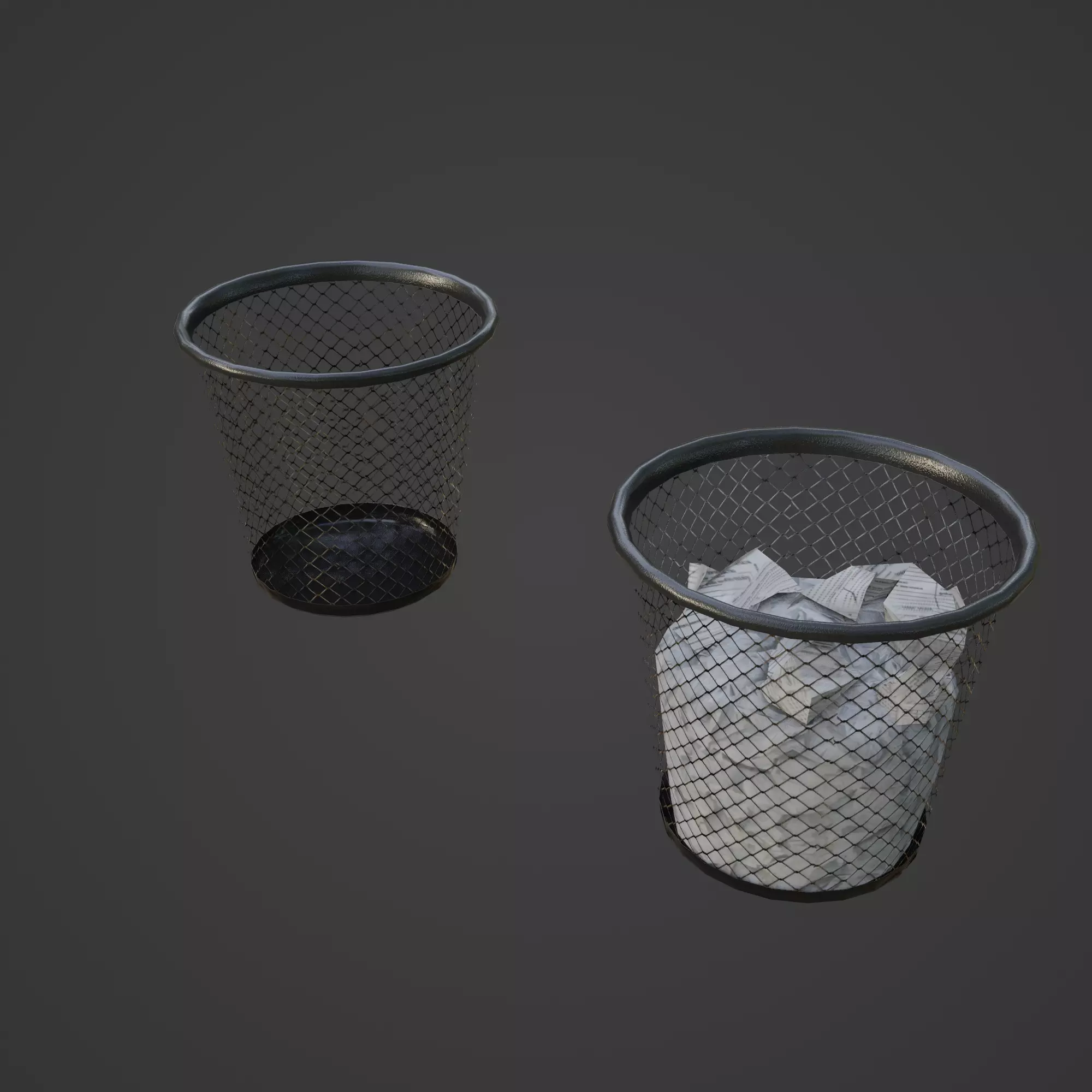 Gameready Trashcan trash can Free low-poly 3D model_0