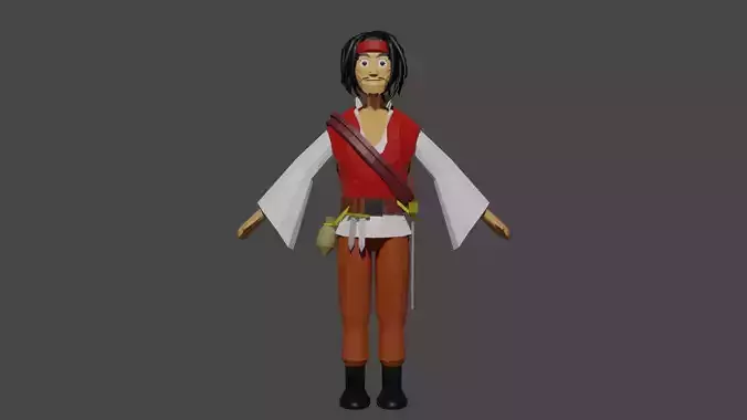 Low-Poly Pirates animated character