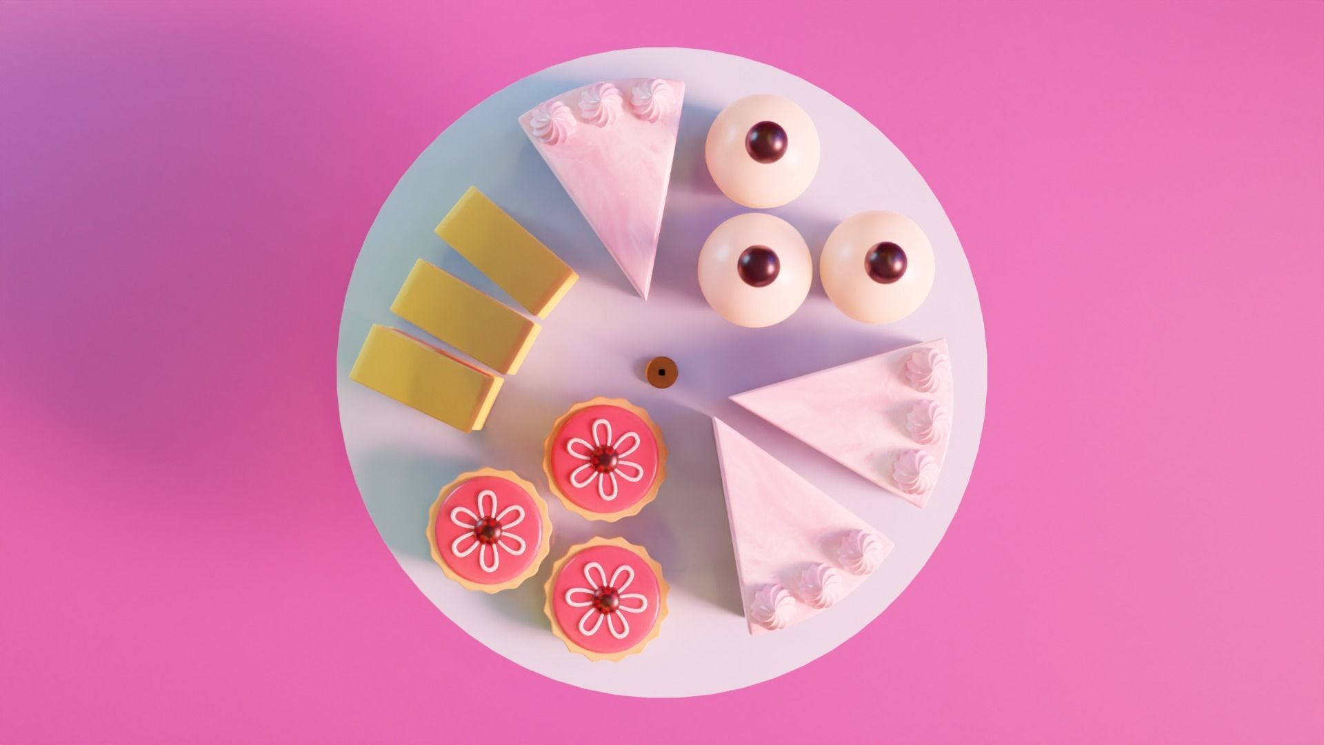 High Tea Cake Collection 3D model_10