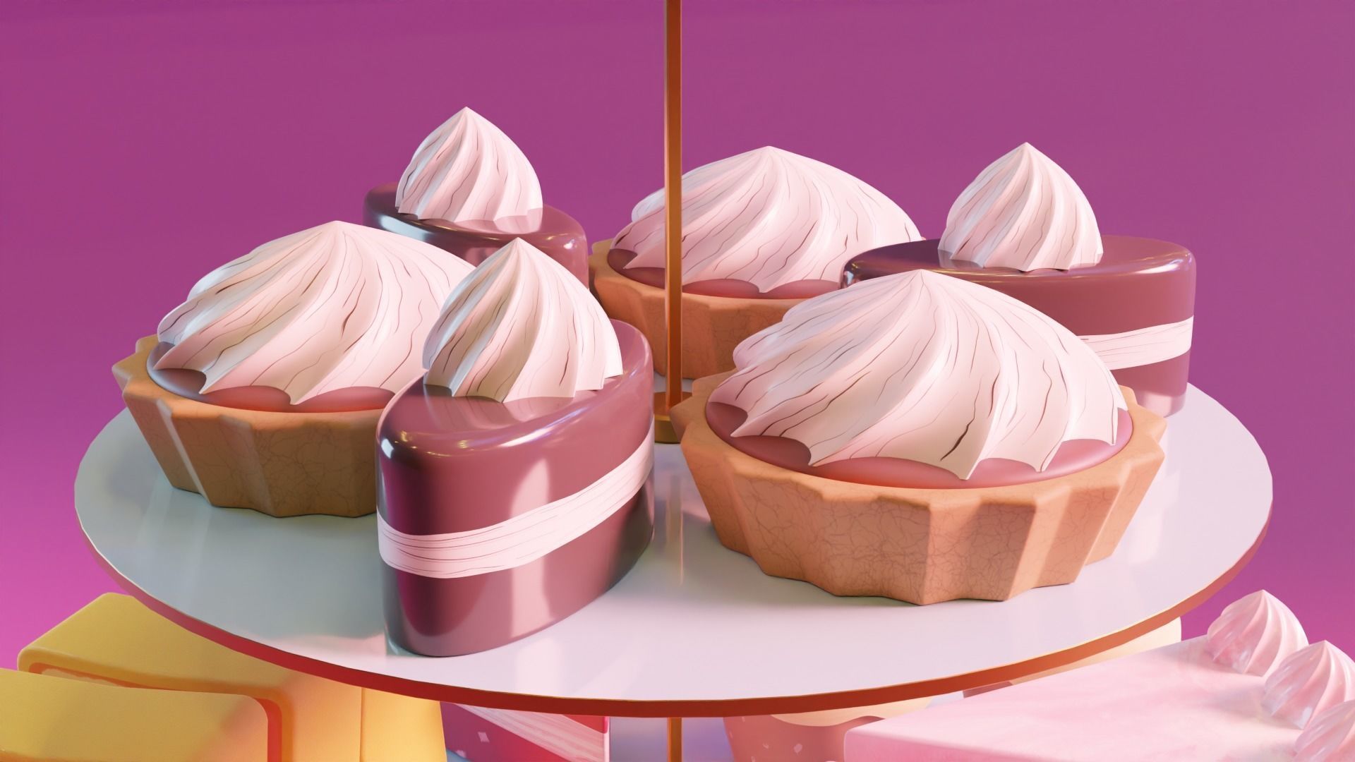 High Tea Cake Collection 3D model_6