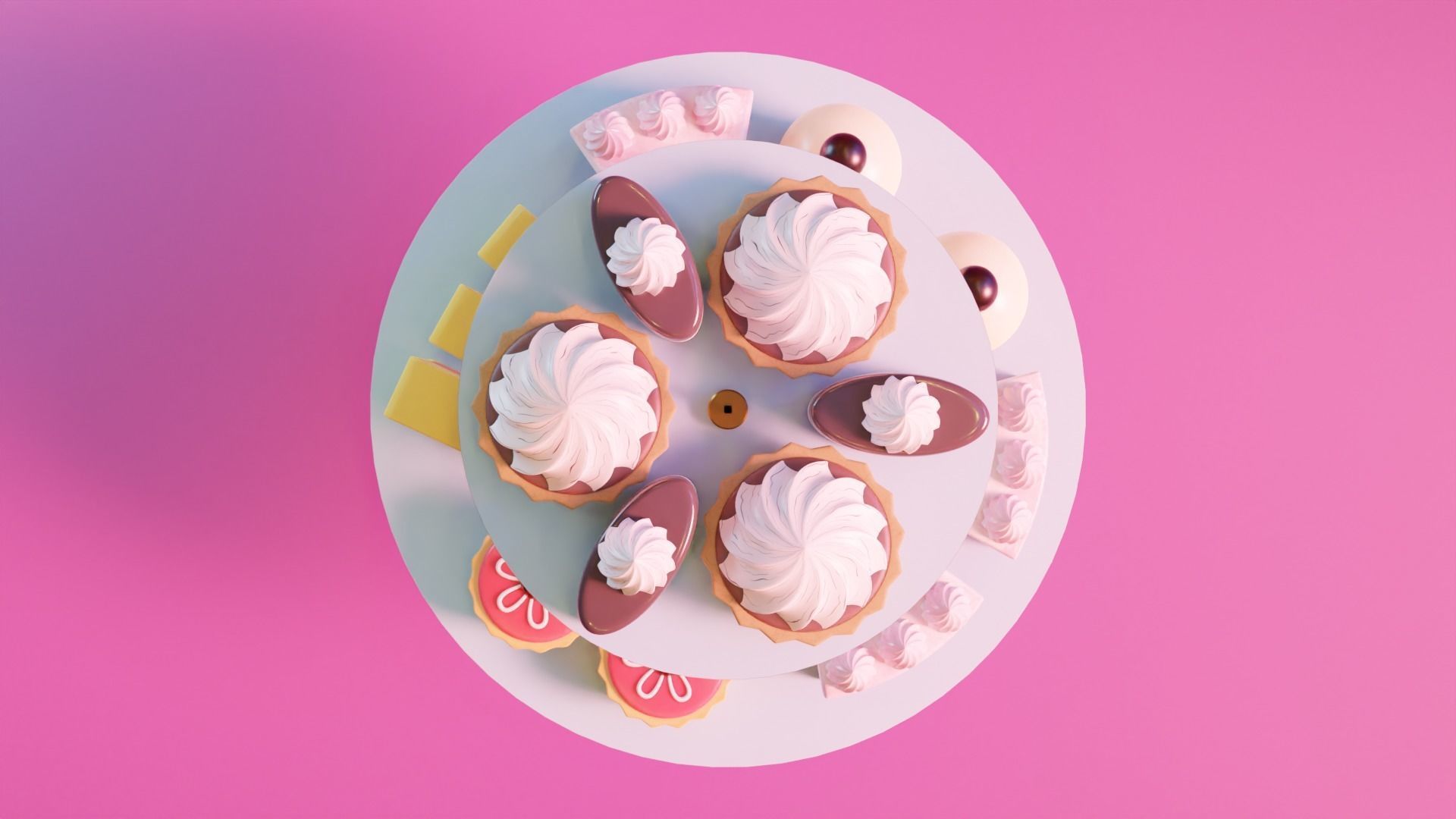 High Tea Cake Collection 3D model_9