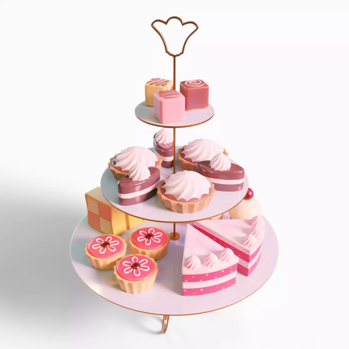 High Tea Cake Collection 3D model_0