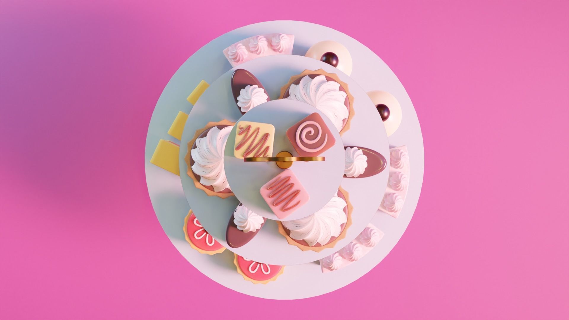 High Tea Cake Collection 3D model_8