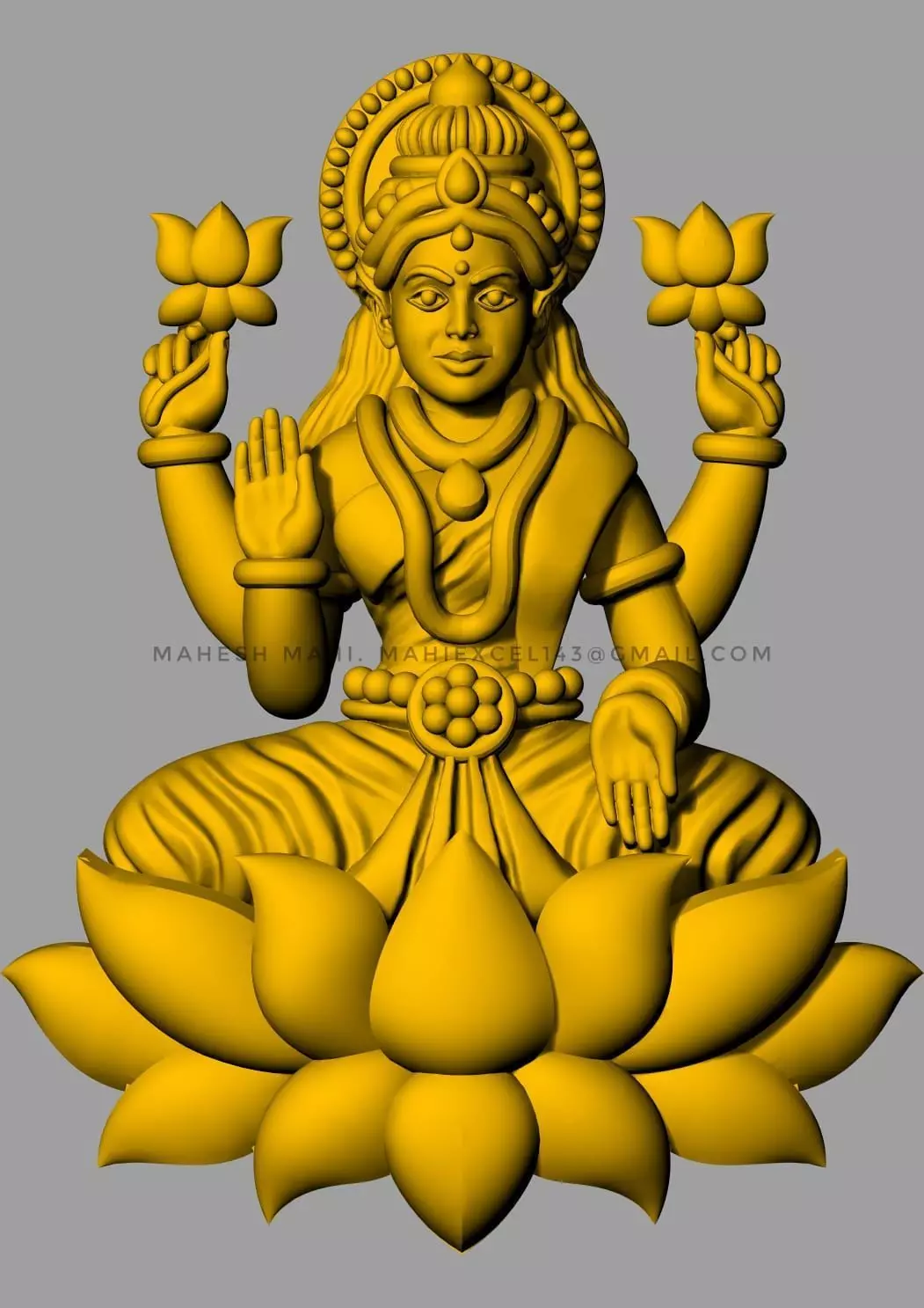 lakshmi pendant 3D print model_0