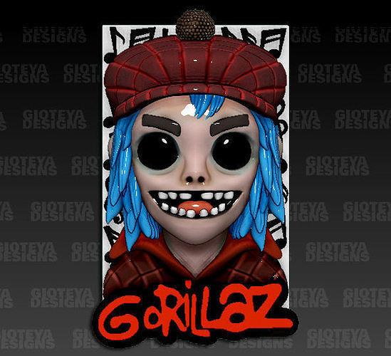 Gorillaz 2D 3D model