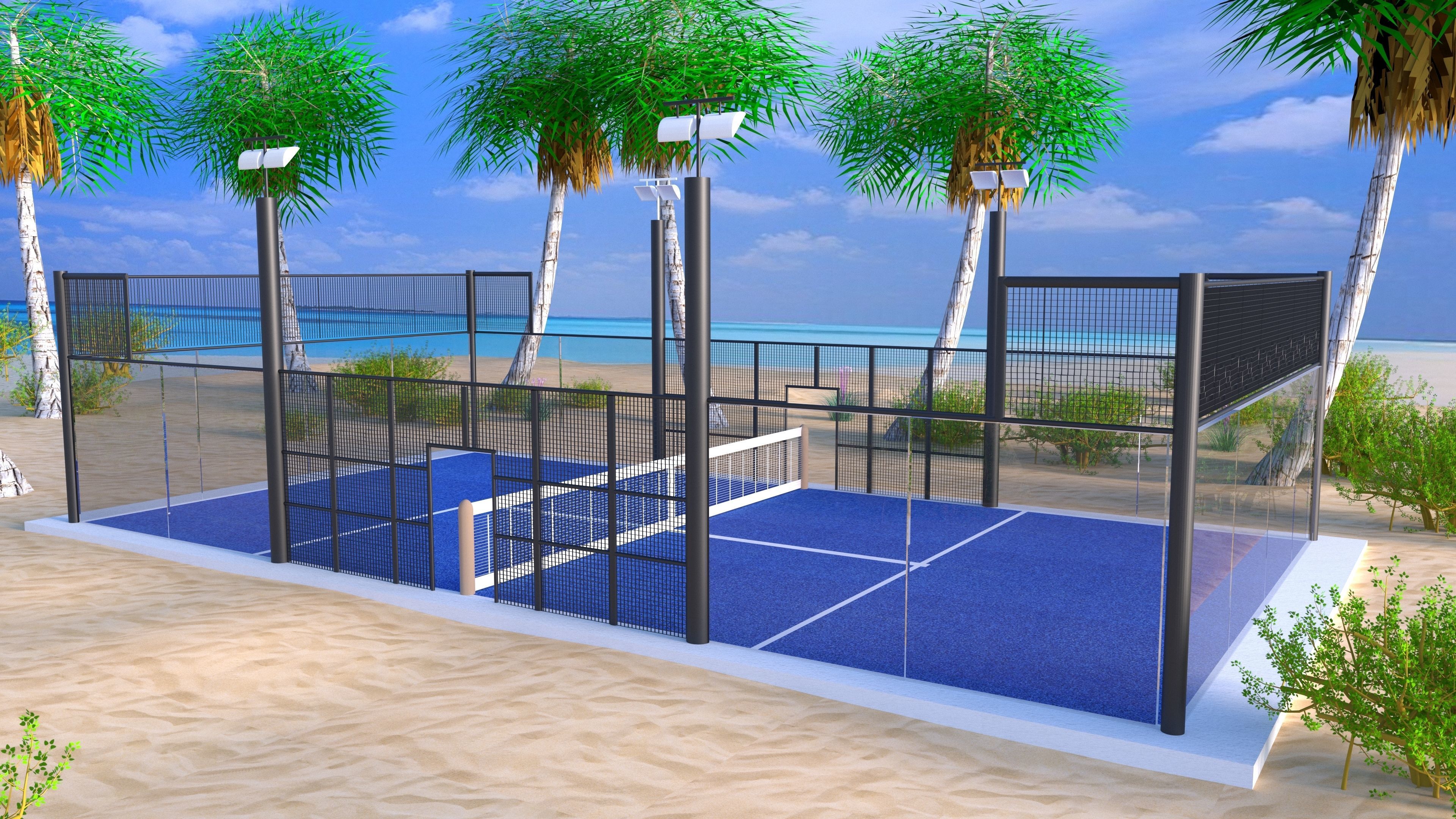 Padel court 3D model_15