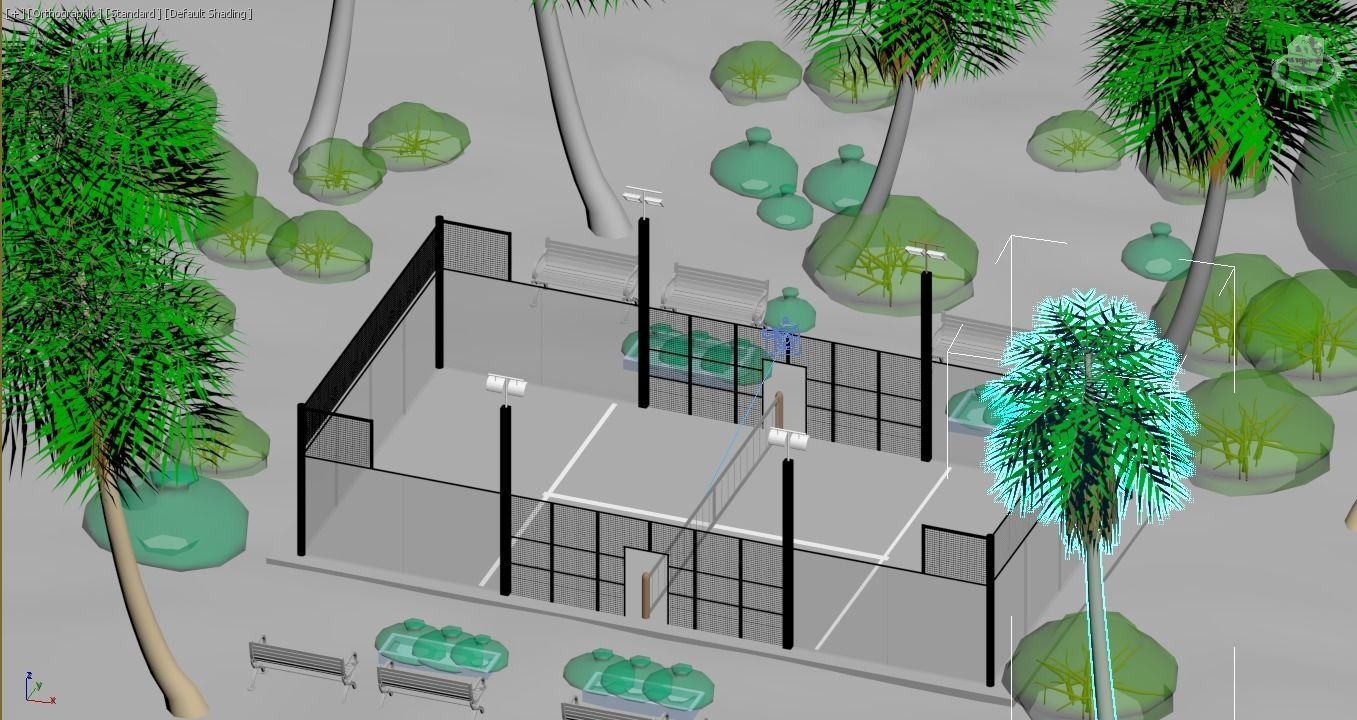 Padel court 3D model_12