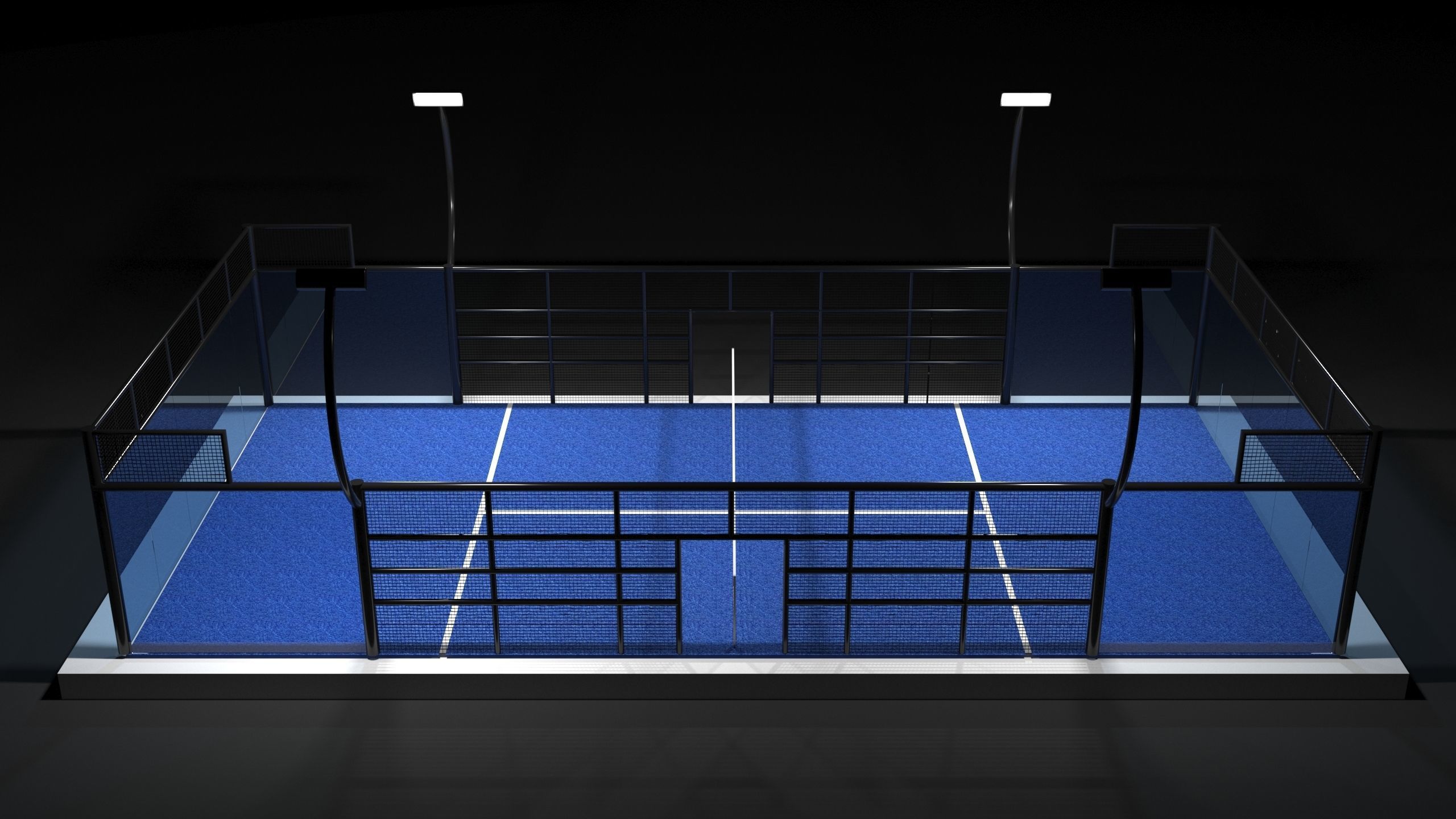 Padel court 3D model_2