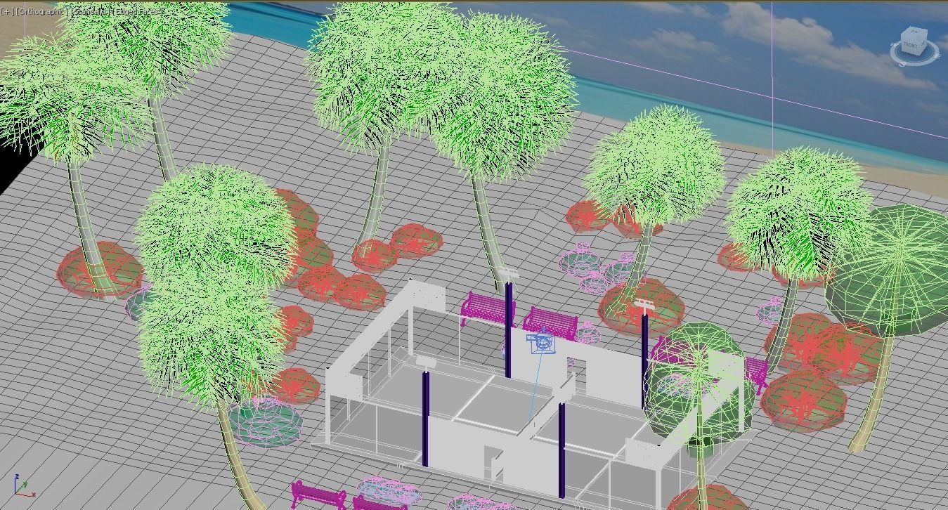 Padel court 3D model_13