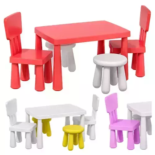 IKEA - MAMMUT Childrens table  Childrens chair  Childrens stool
