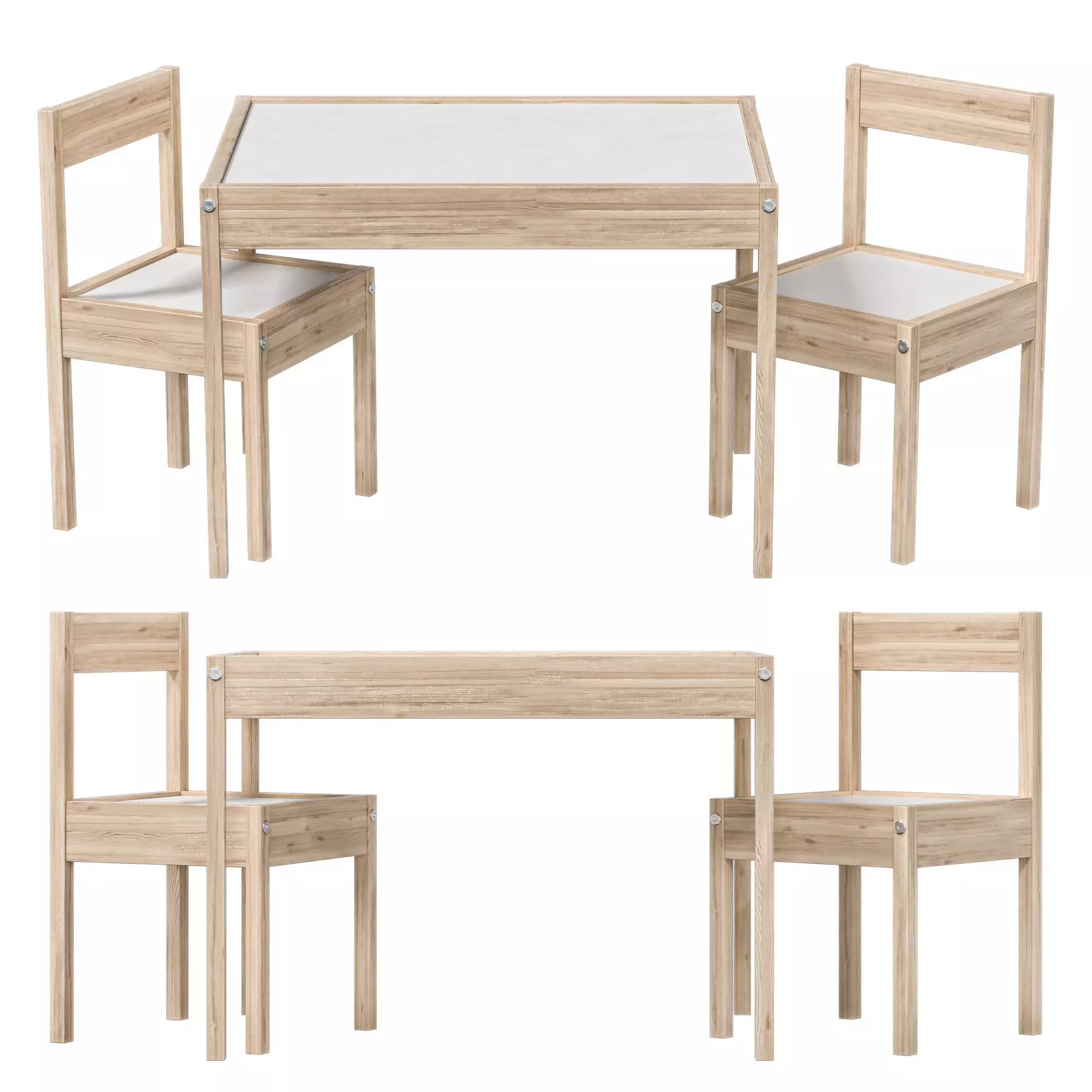 IKEA - LATT LETT Childrens table with 2 chairs 3D model_0