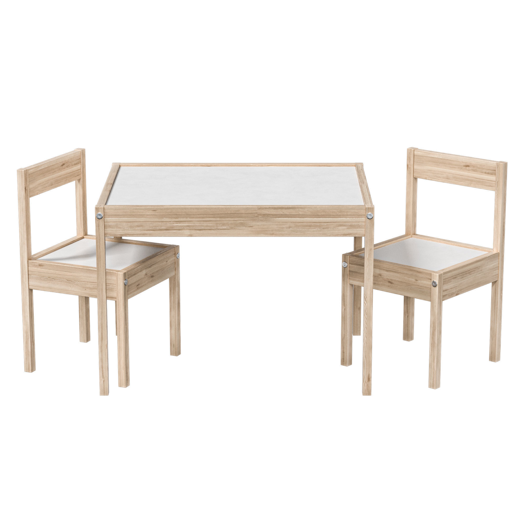 IKEA - LATT LETT Childrens table with 2 chairs 3D model_1