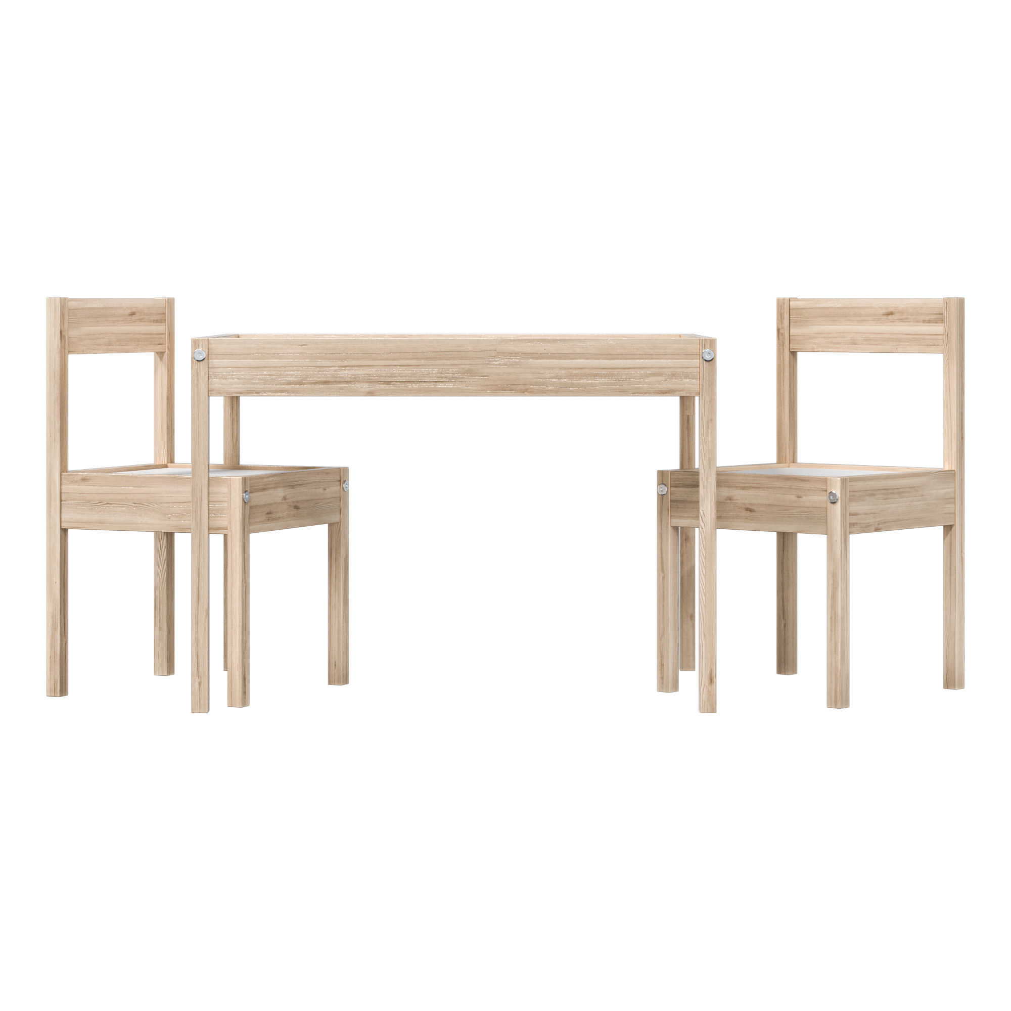 IKEA - LATT LETT Childrens table with 2 chairs 3D model_2
