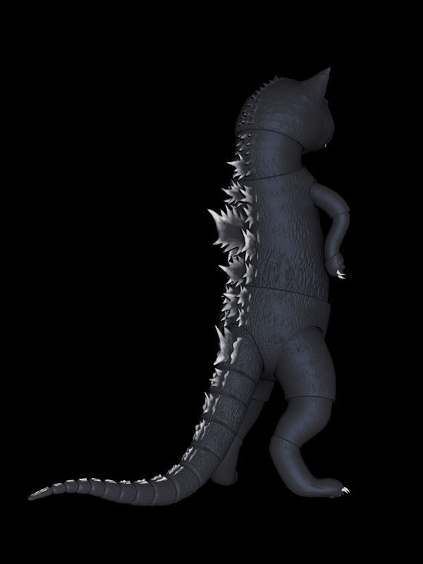 Joker Cat Godzilla 1954 3D print model_1