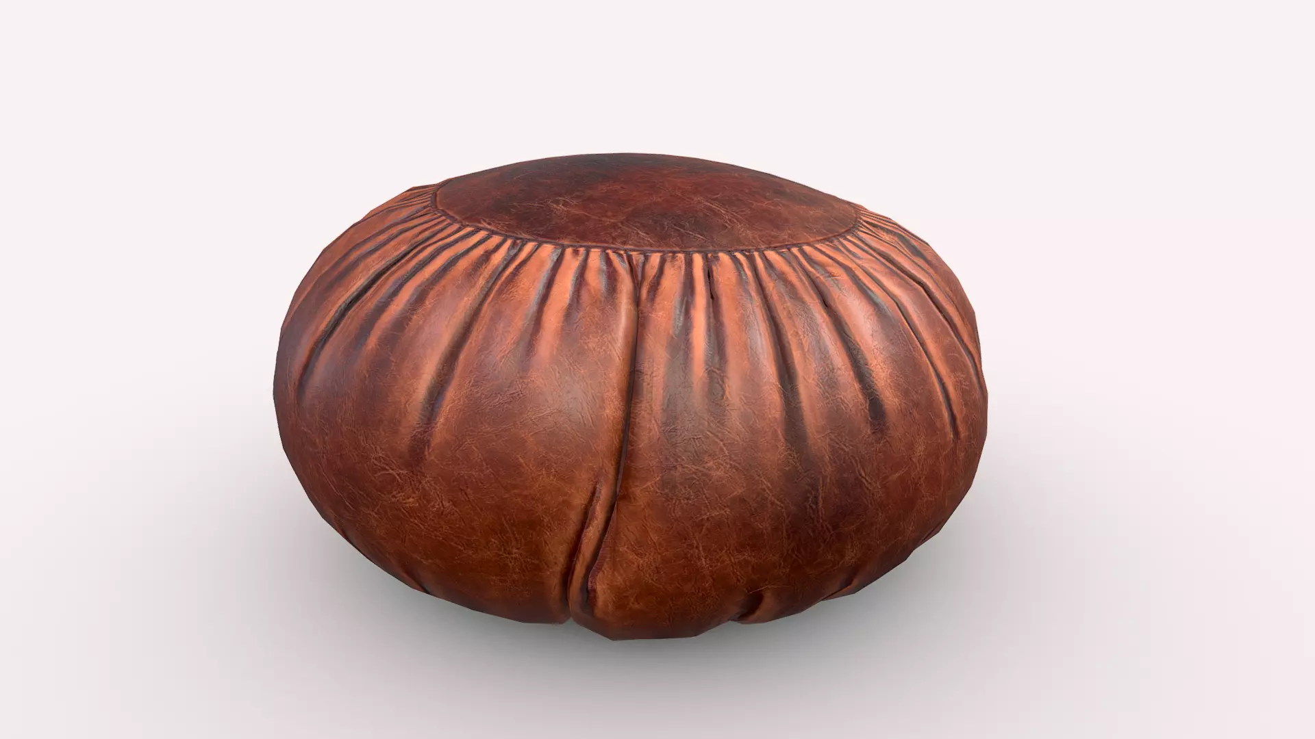 Leather Puff Low-poly 3D model_0