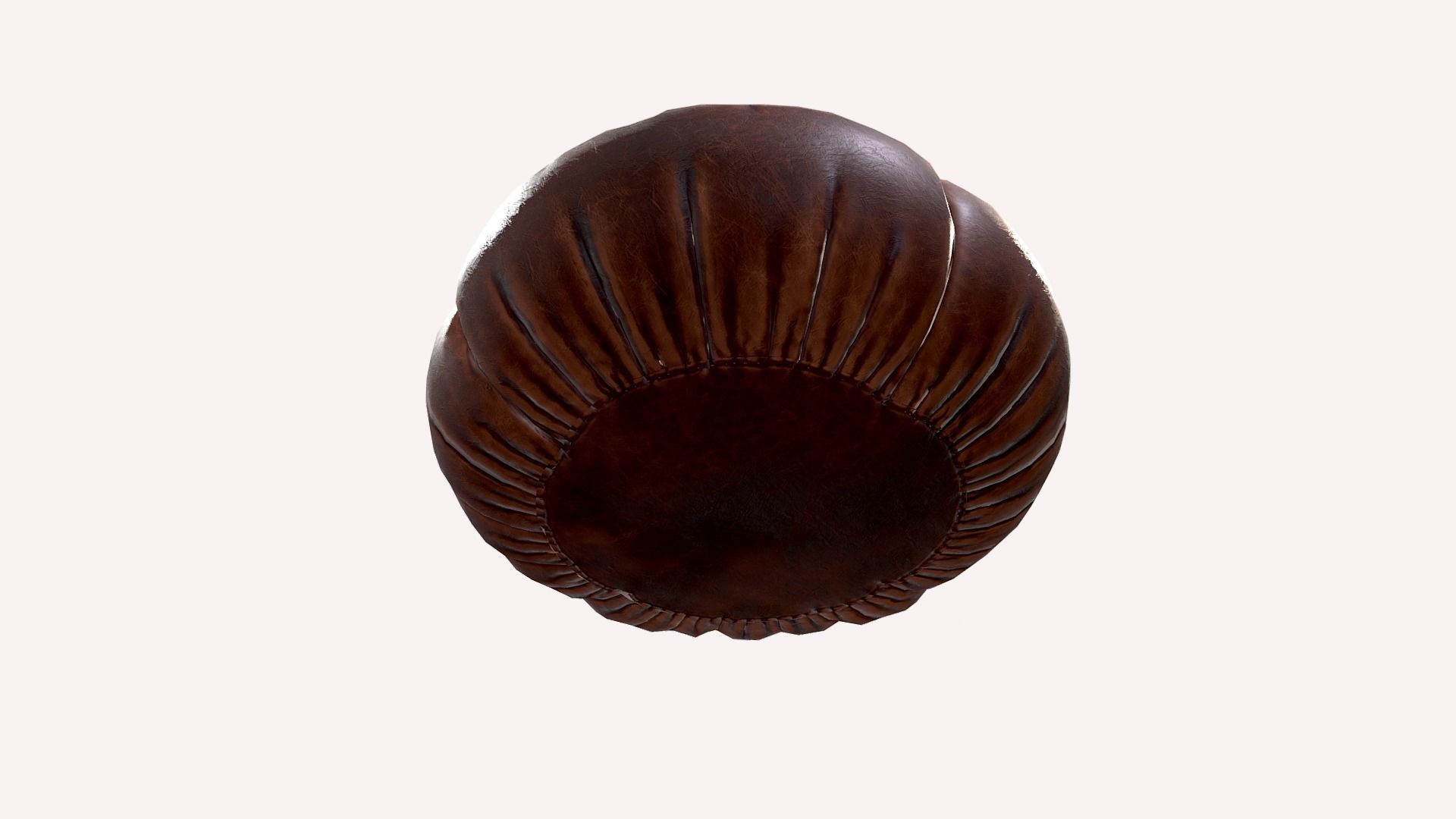Leather Puff Low-poly 3D model_2