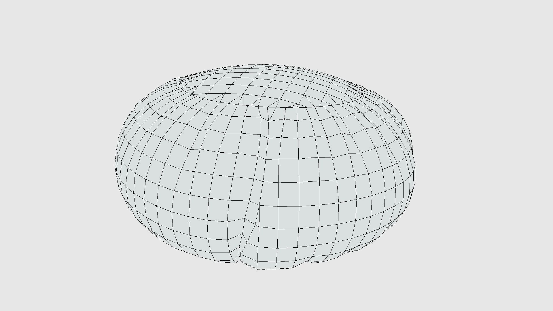 Leather Puff Low-poly 3D model_3