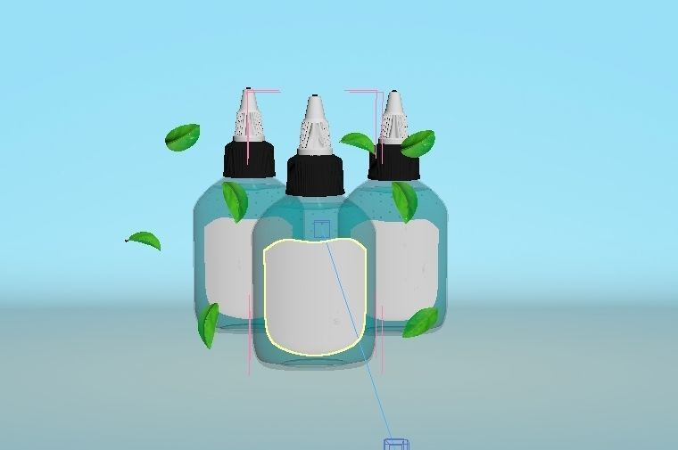 Cosmetic bottle set Low-poly 3D model_2