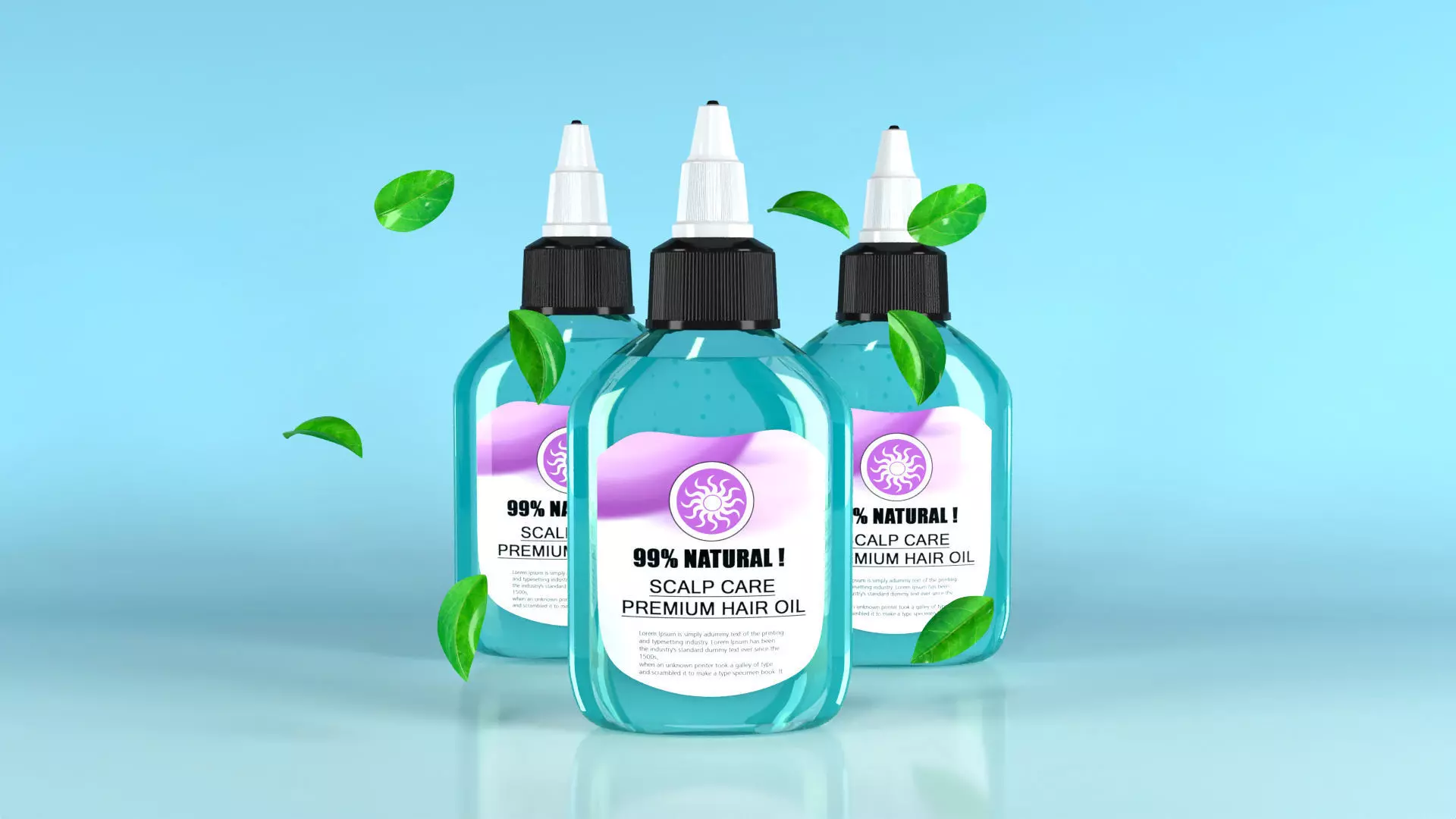 Cosmetic bottle set Low-poly 3D model_0