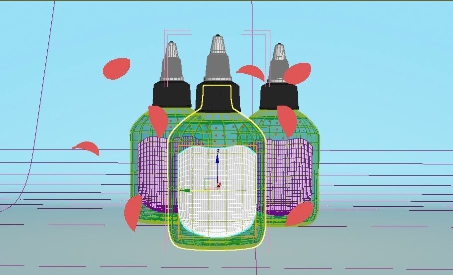 Cosmetic bottle set Low-poly 3D model_3