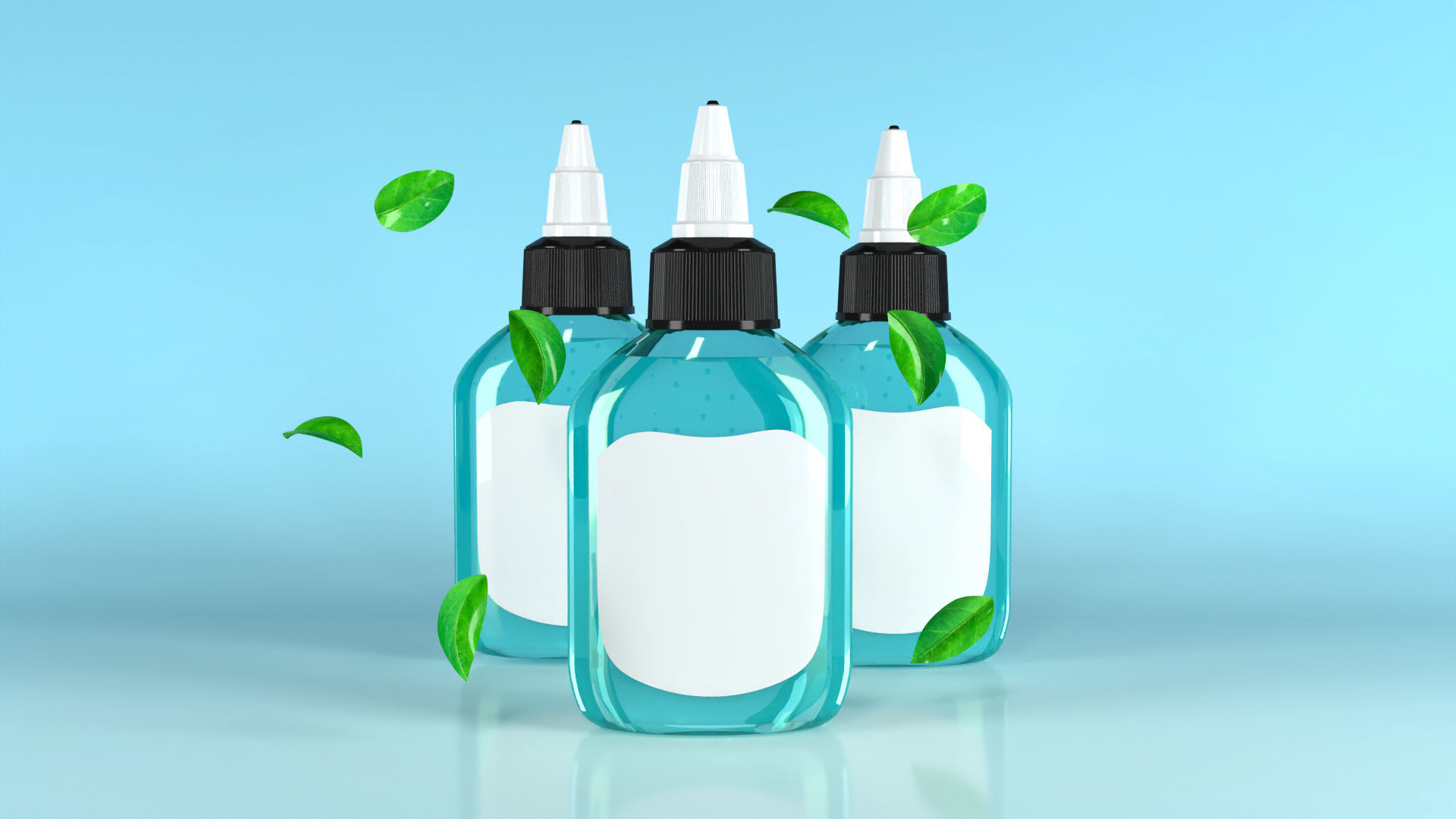 Cosmetic bottle set Low-poly 3D model_1