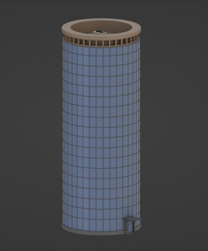 Skyscraper 01 Low-poly 3D model_3