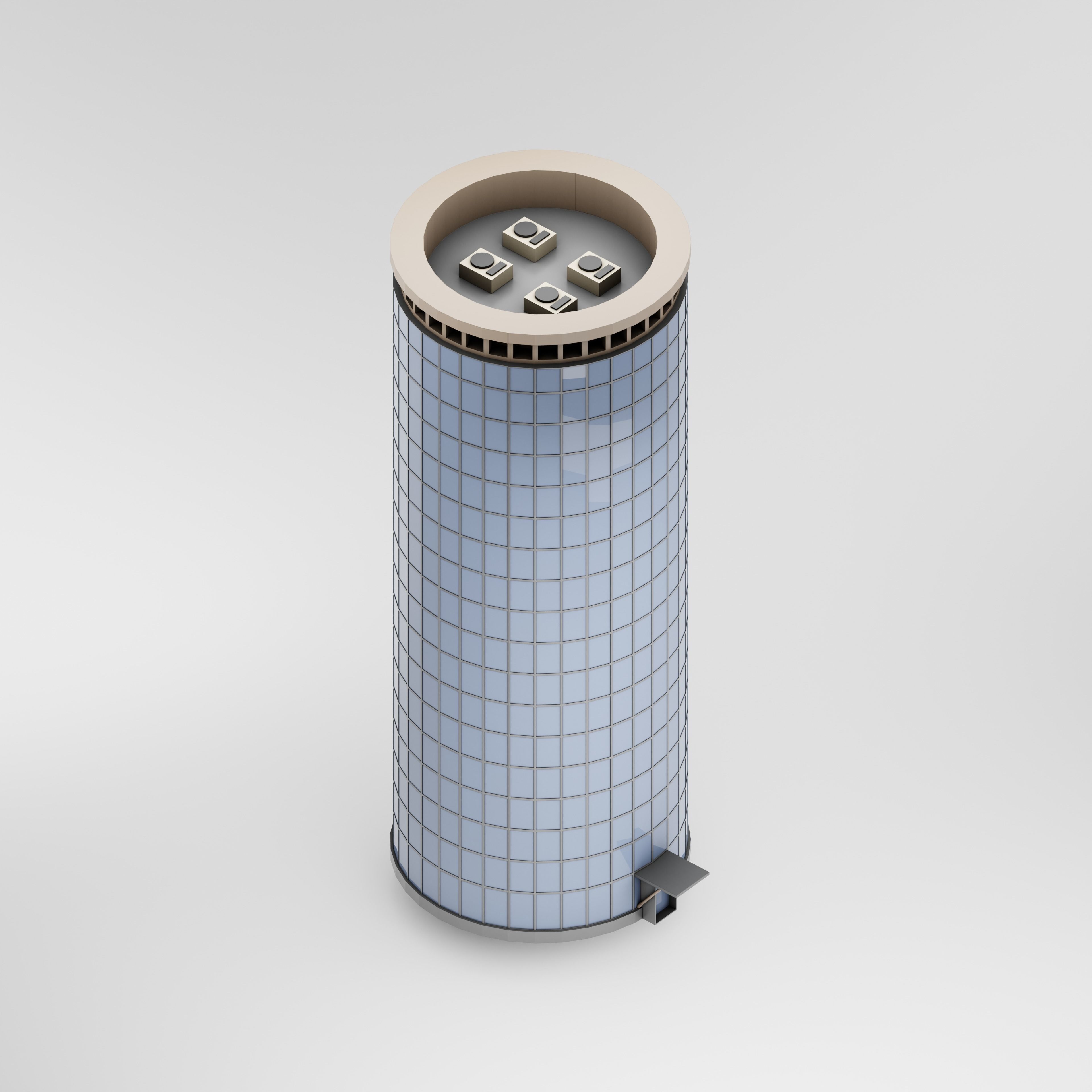 Skyscraper 01 Low-poly 3D model_1