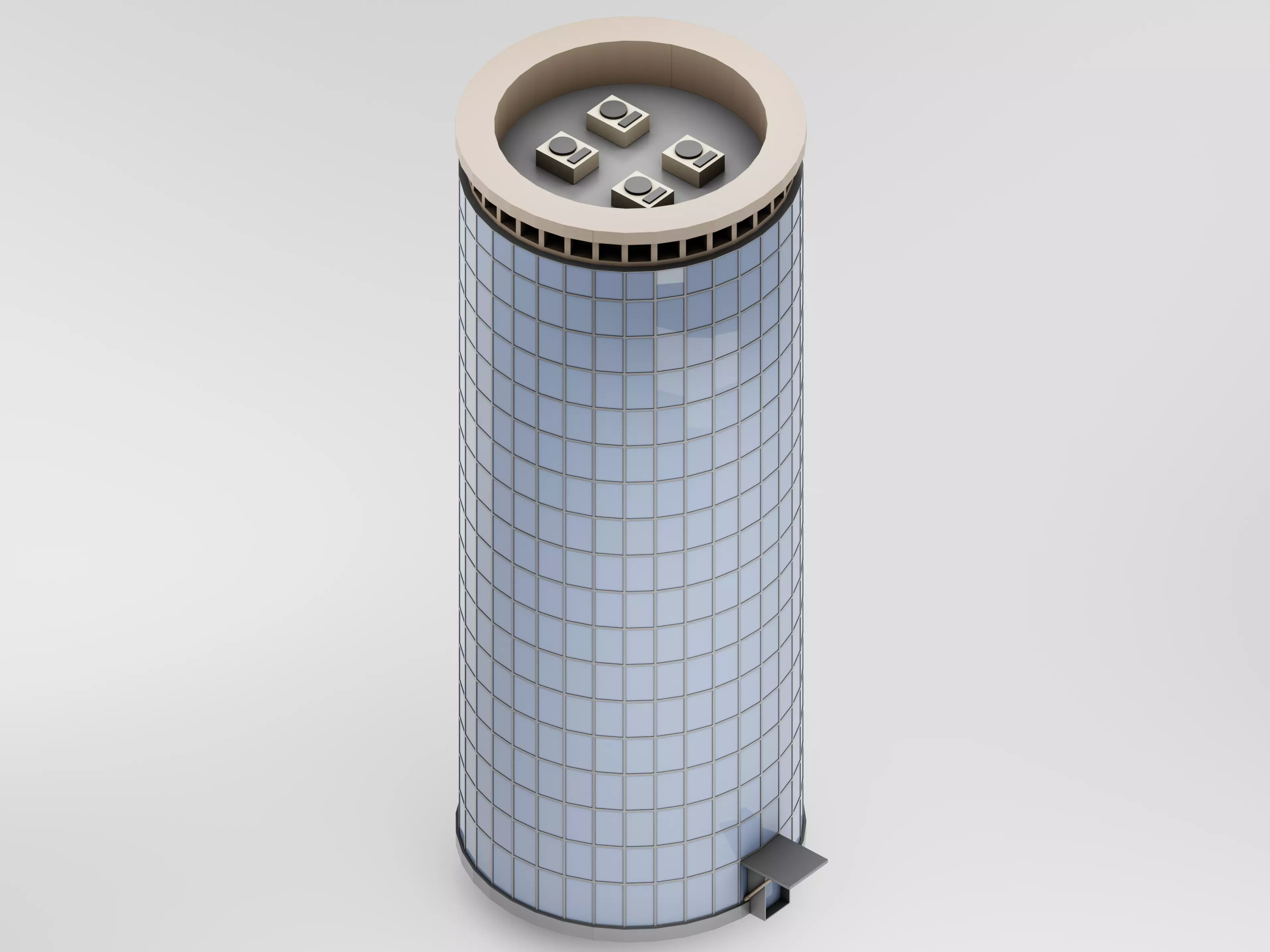 Skyscraper 01 Low-poly 3D model_0