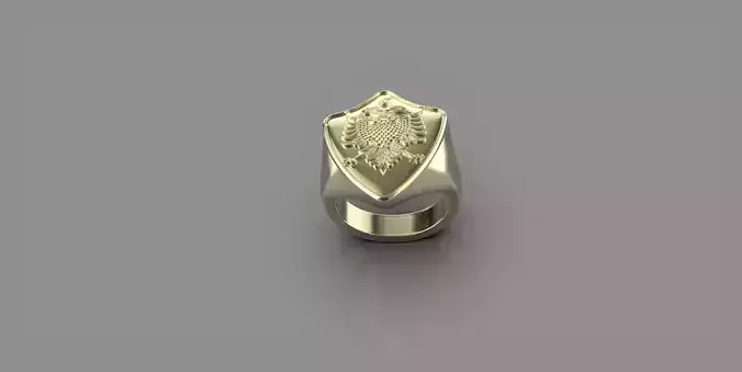 Ring with Albania Eagle 3D print model