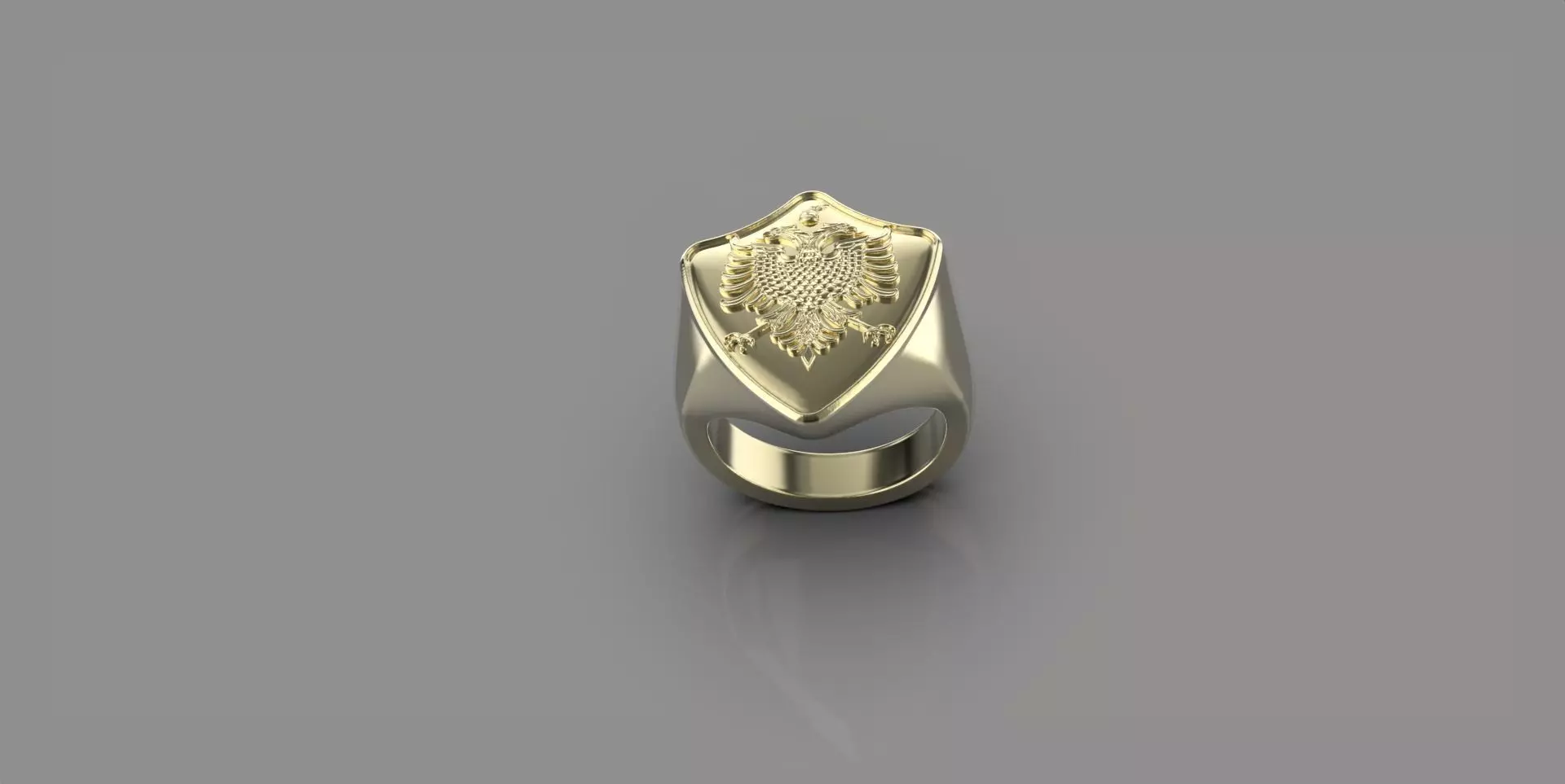 Ring with Albania Eagle 3D print model_0
