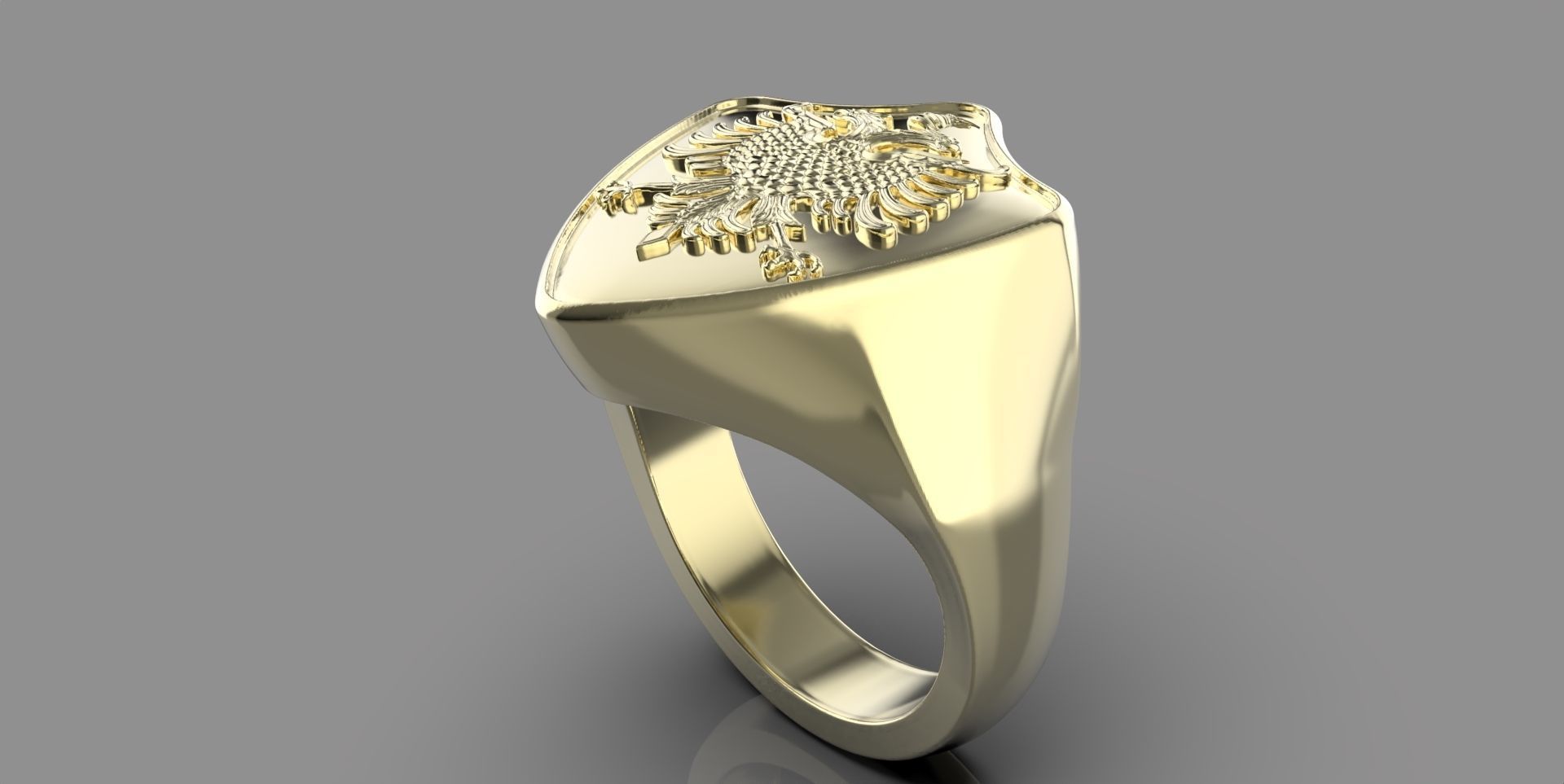 Ring with Albania Eagle 3D print model_2