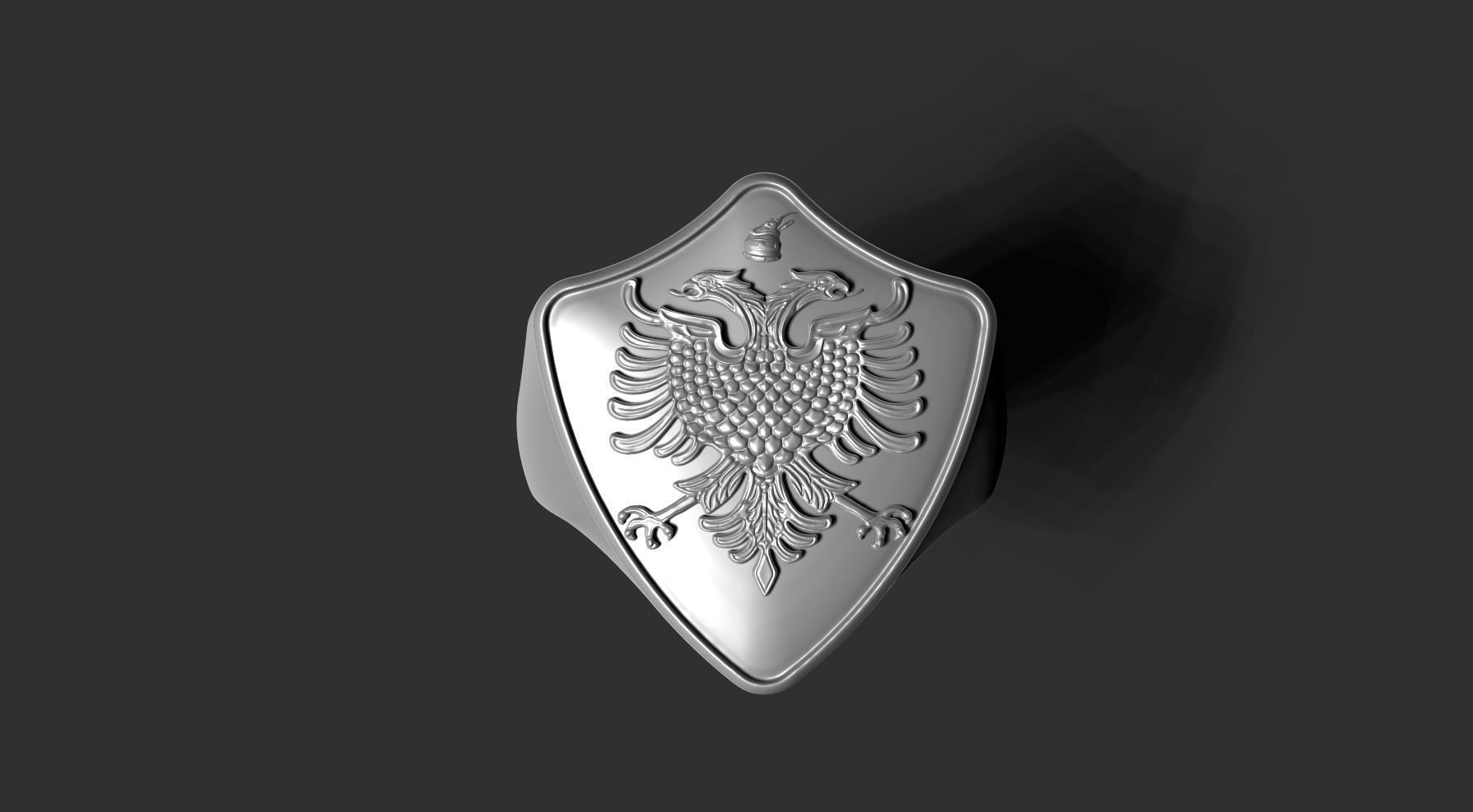 Ring with Albania Eagle 3D print model_10