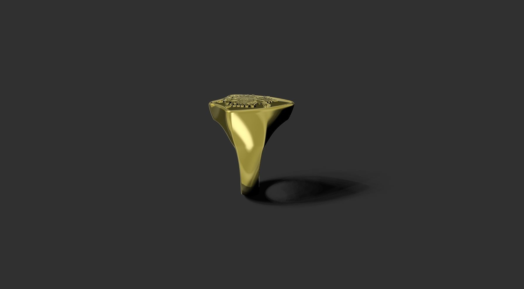 Ring with Albania Eagle 3D print model_5