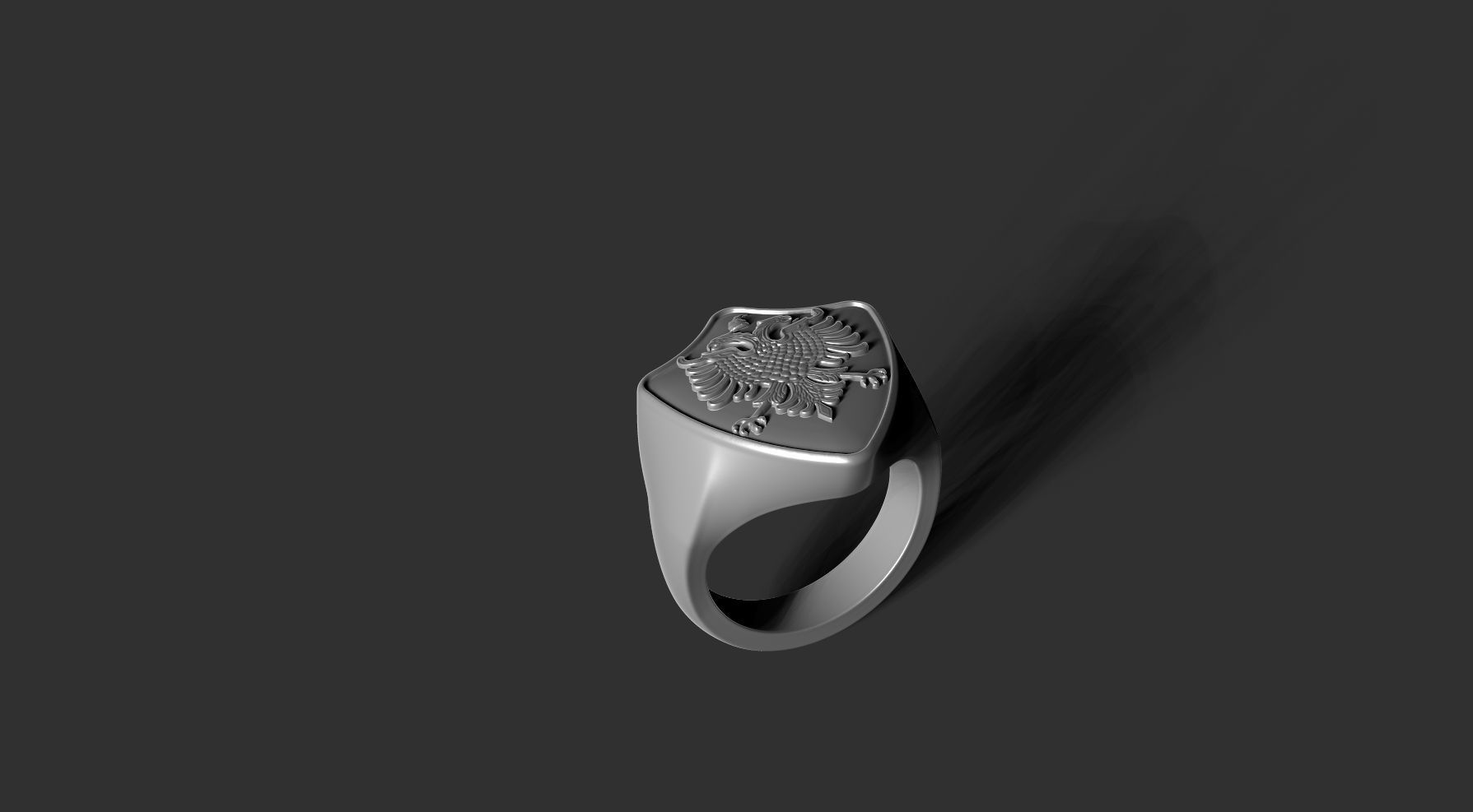 Ring with Albania Eagle 3D print model_9