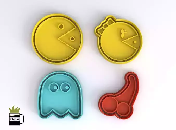 Pacman Molde cortante de galletas fondant impresion 3d Modelo  3D print model