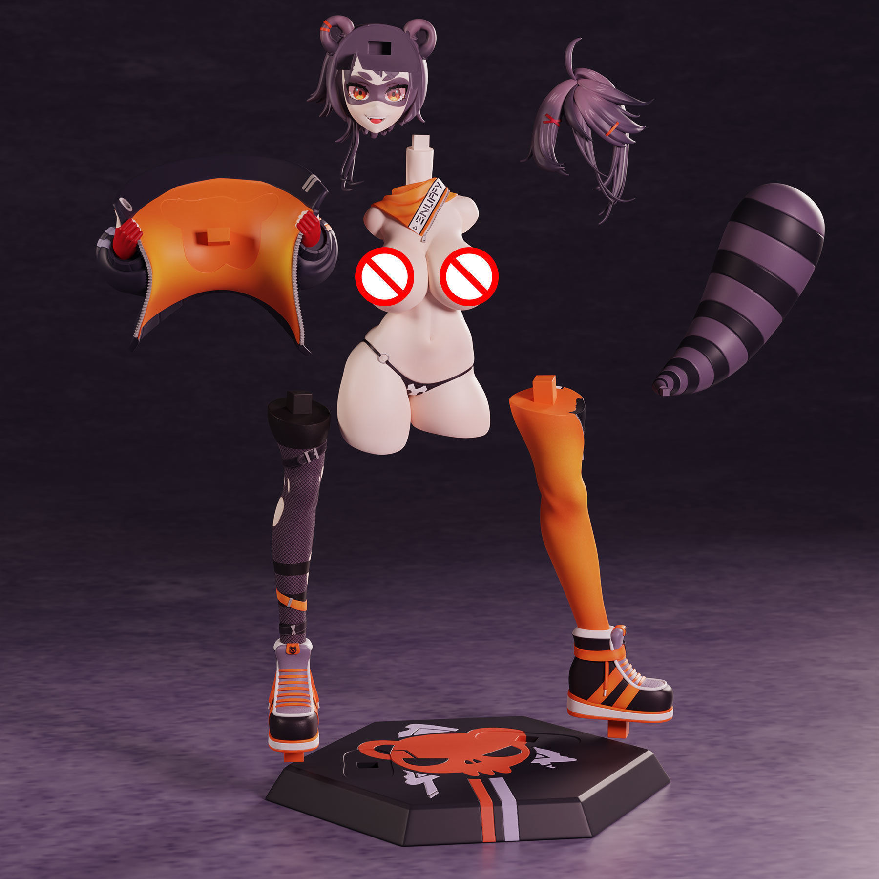 Snuffy Vtuber Figure 3D print model_14