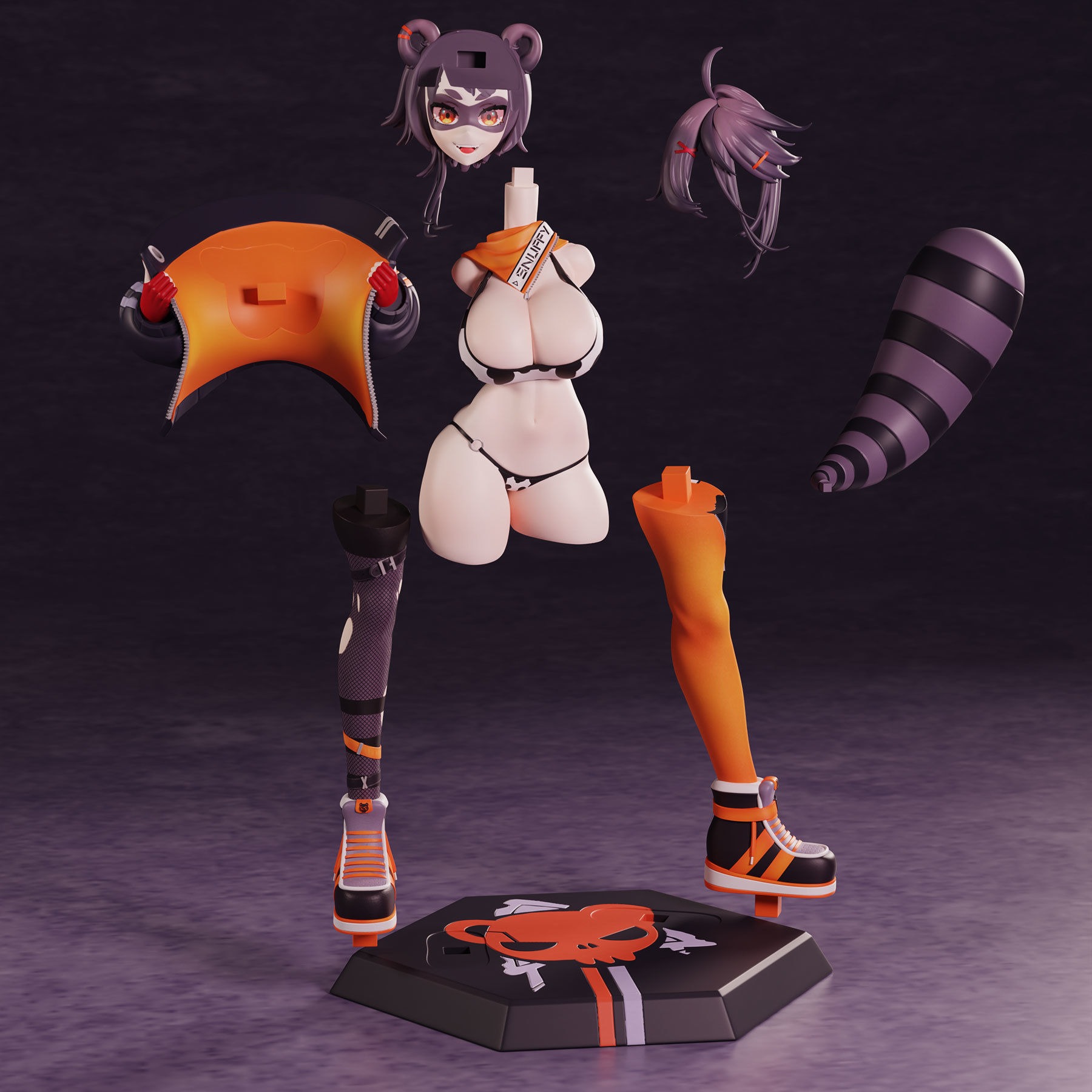 Snuffy Vtuber Figure 3D print model_9