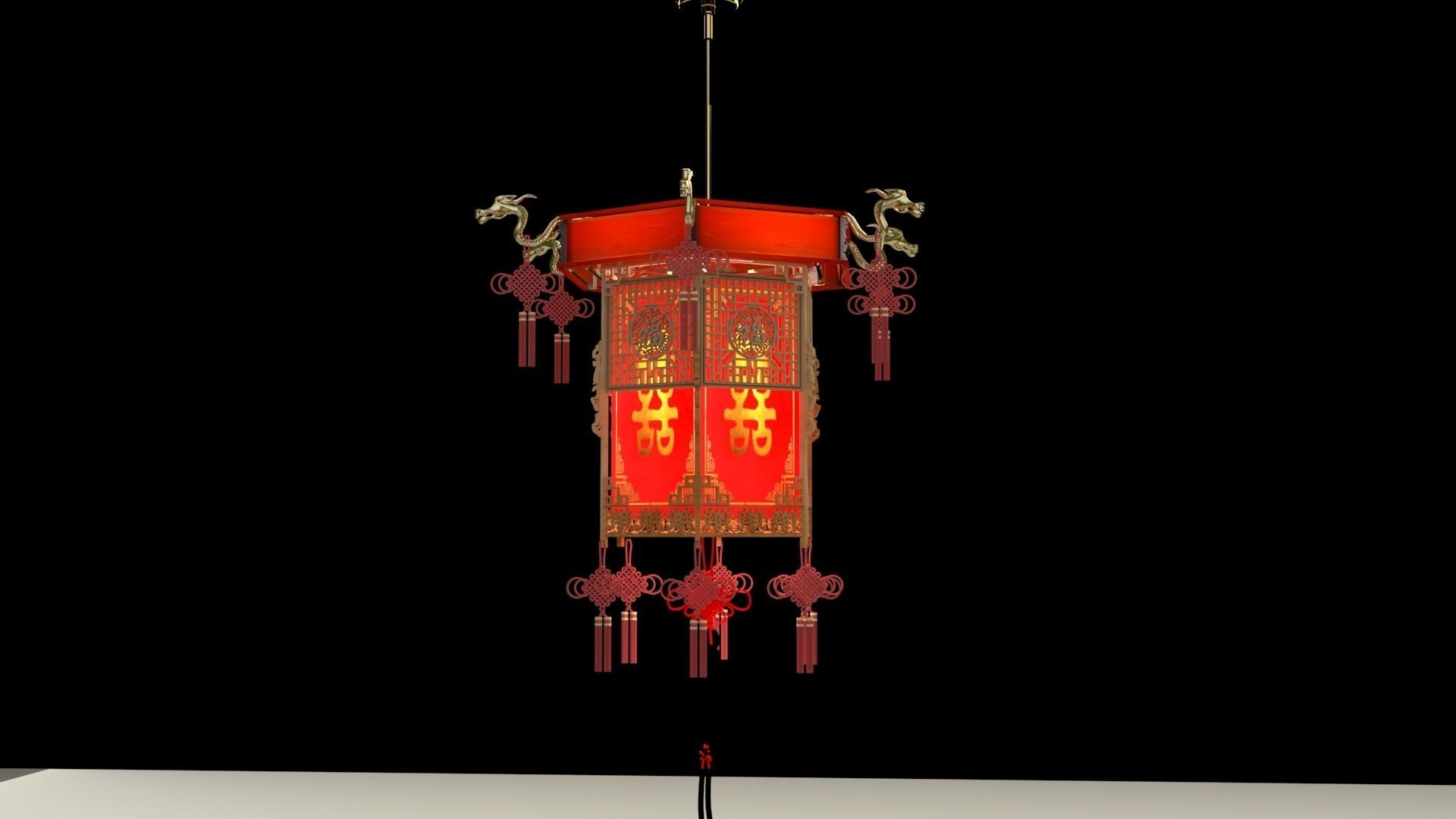 Chinese palace lantern 3D model_1