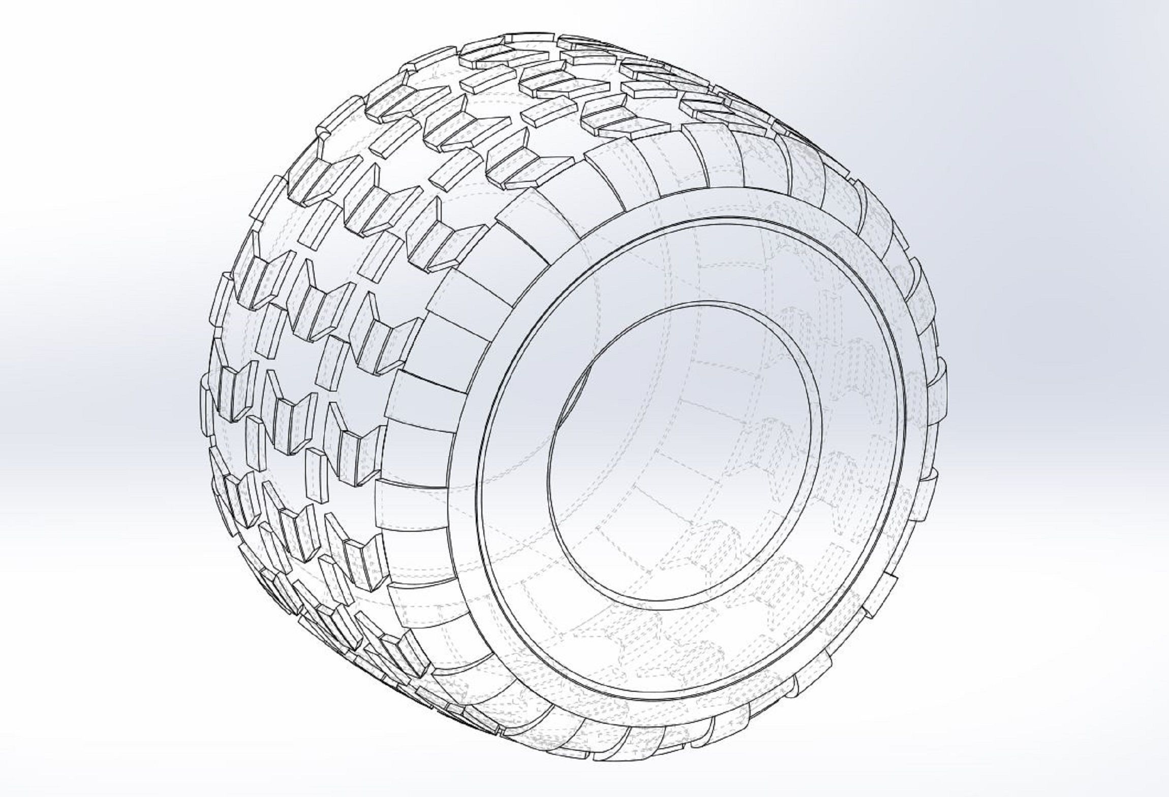 Monster Jam tire 6 Scale 1 to 25 3D print model_8