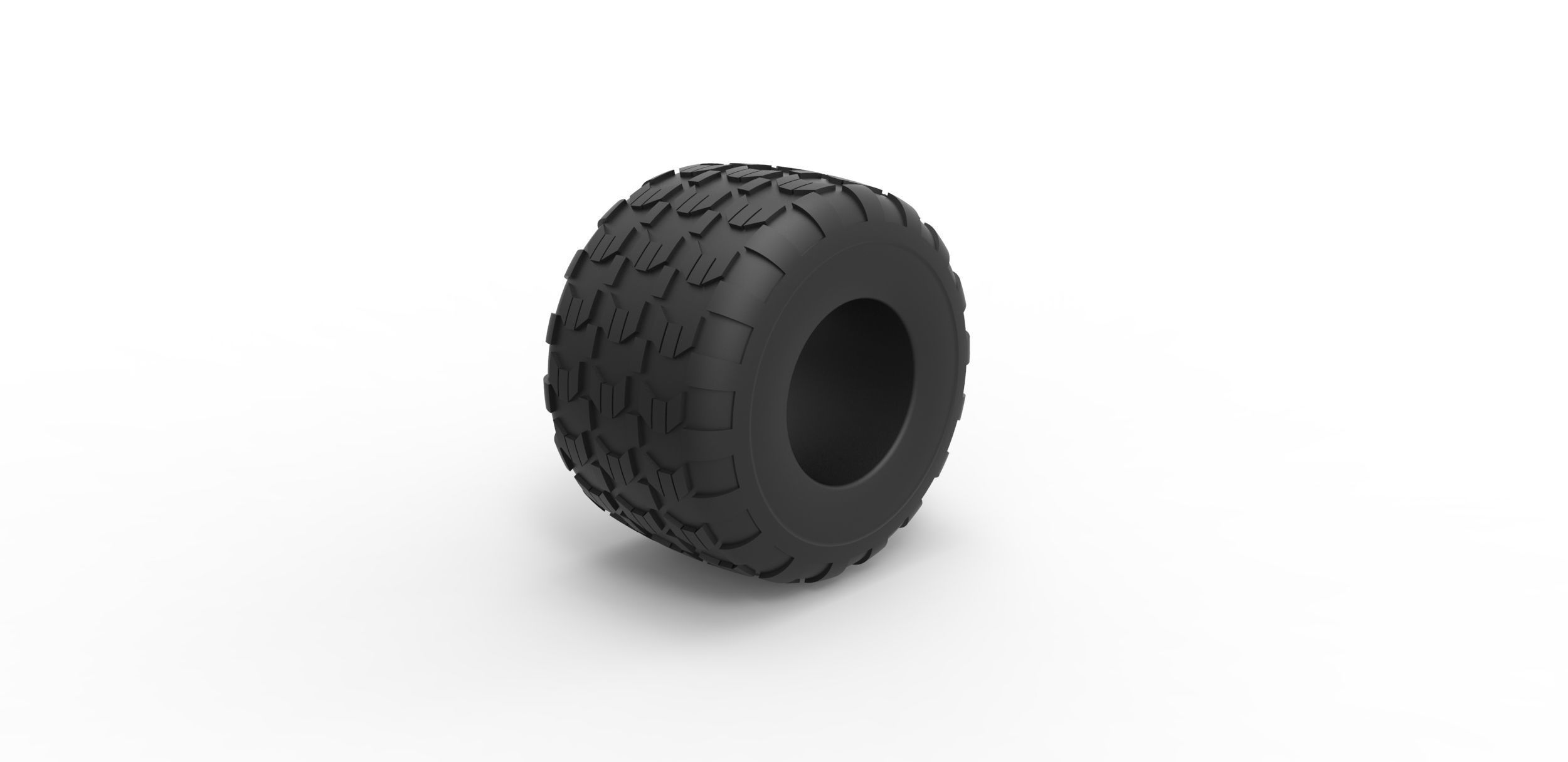 Monster Jam tire 6 Scale 1 to 25 3D print model_1