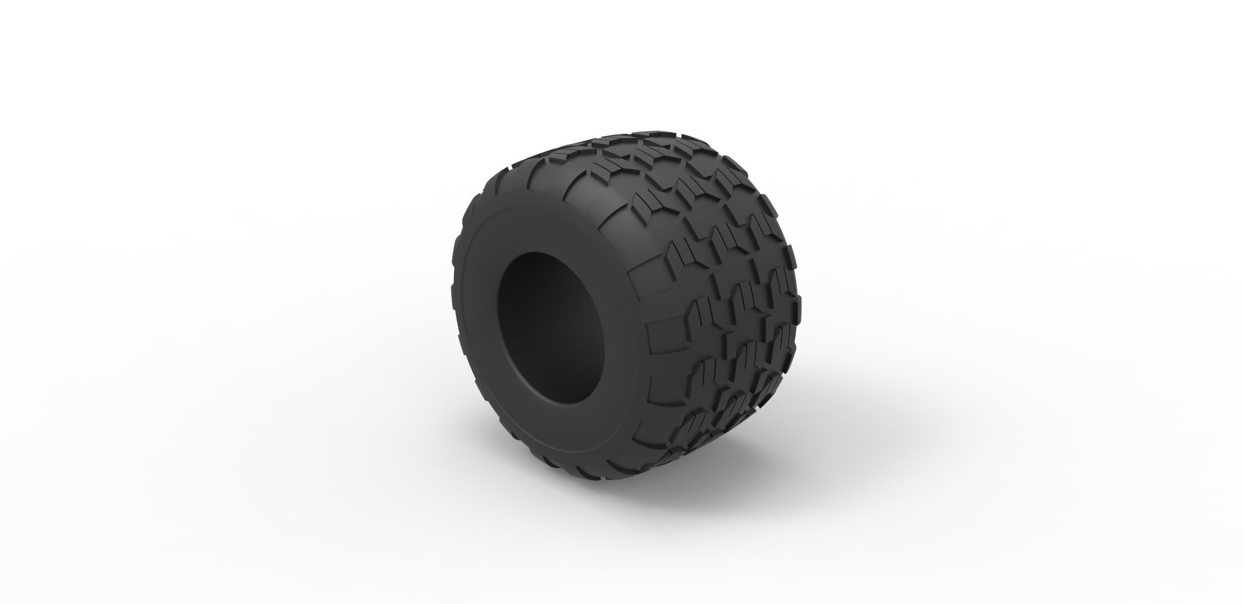 Monster Jam tire 6 Scale 1 to 25 3D print model_6