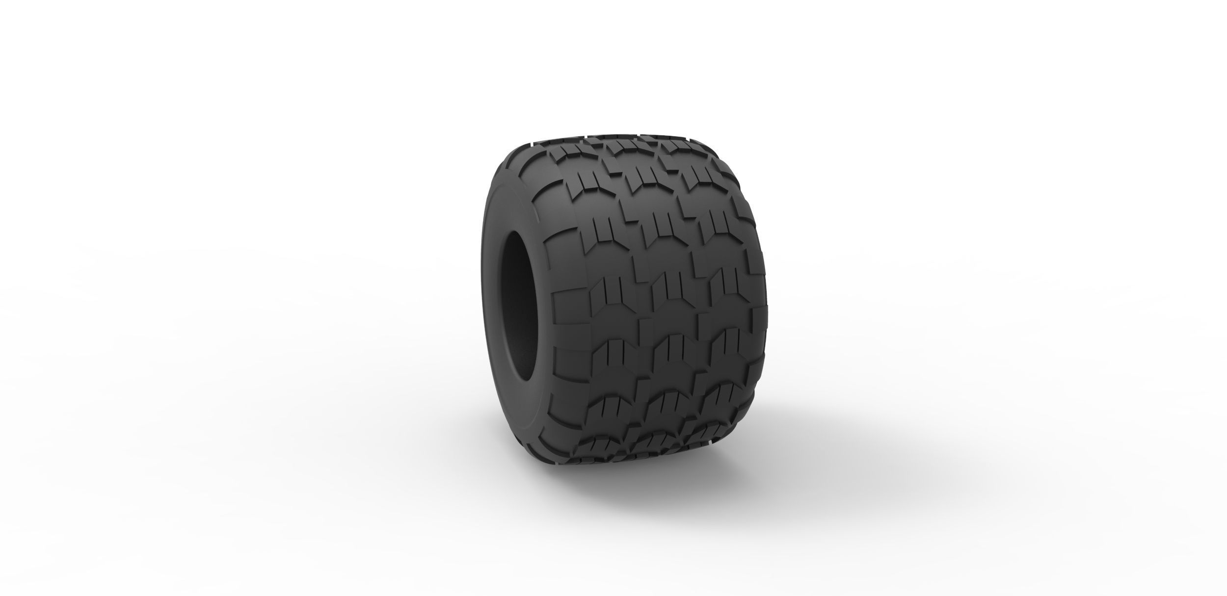 Monster Jam tire 6 Scale 1 to 25 3D print model_7