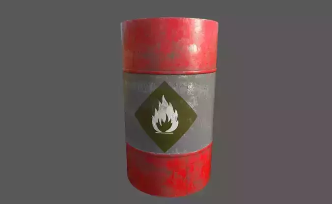 barrel canister with flame